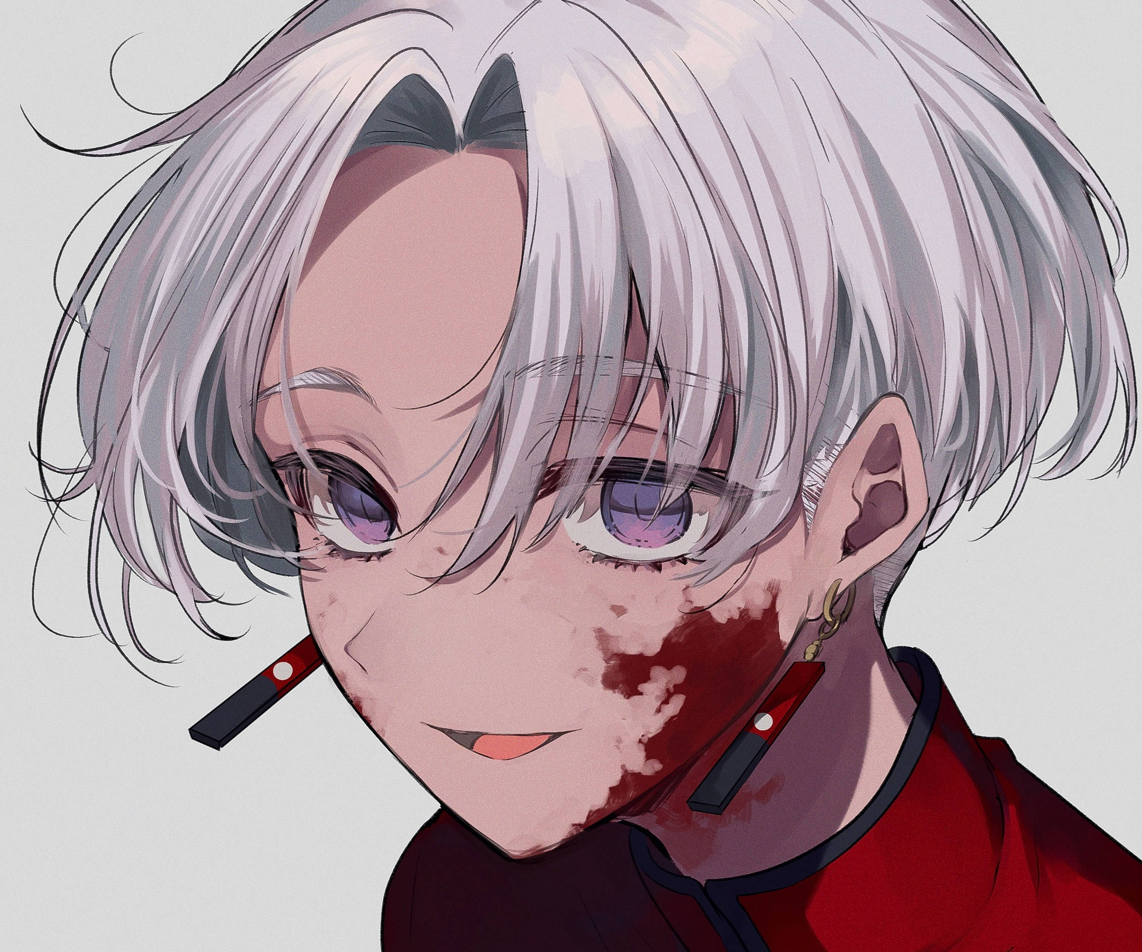 Izana Kurokawa, silver hair, purple eyes, Full HD Desktop Wallpaper