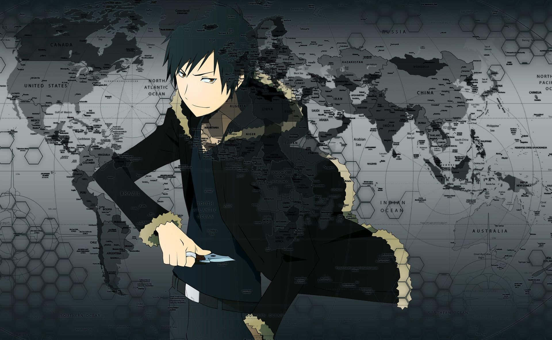 Izaya Orihara, black hair, black coat, Full HD Desktop Wallpaper