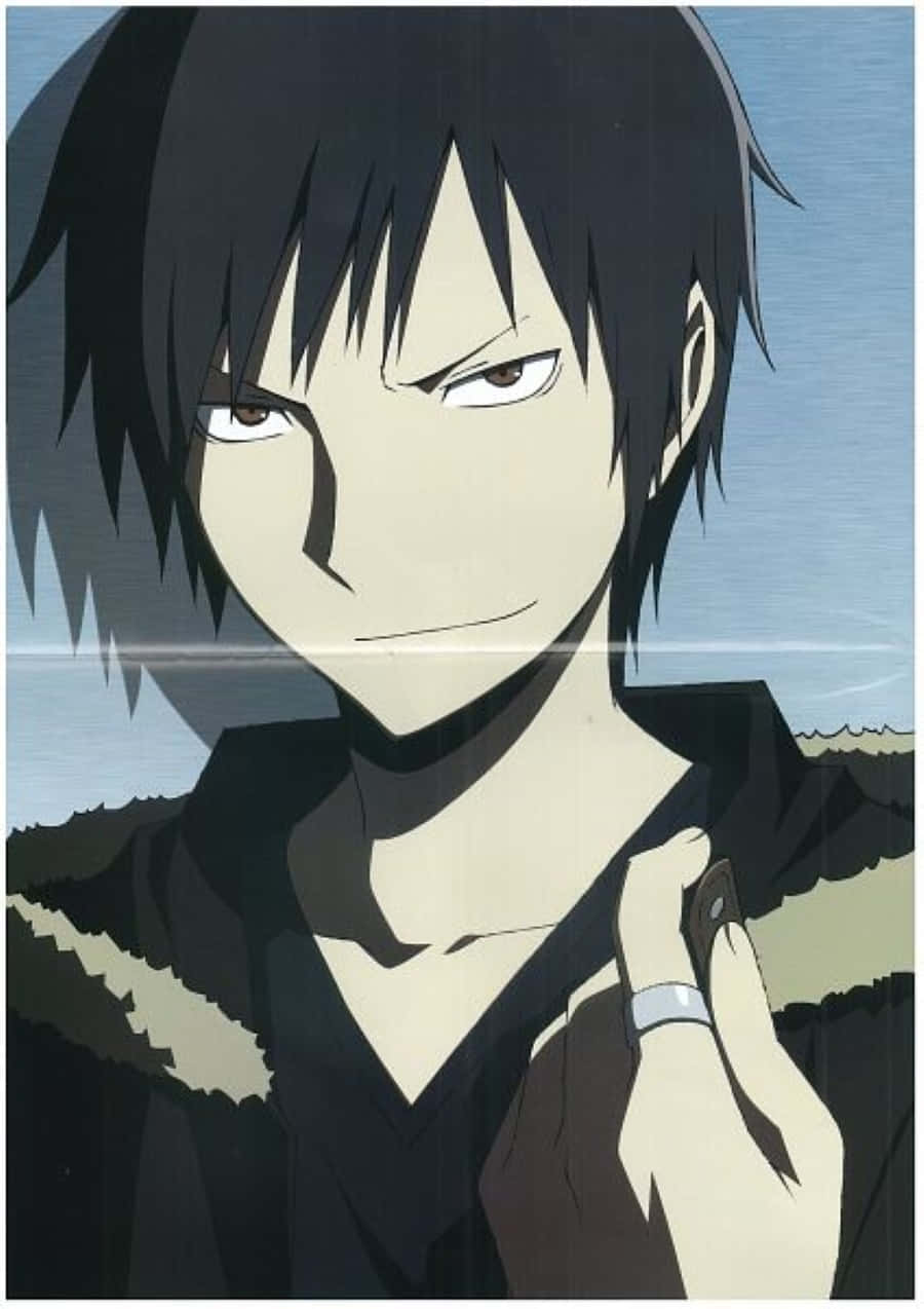Izaya Orihara, black spiky hair, smirk, SD Phone Wallpaper