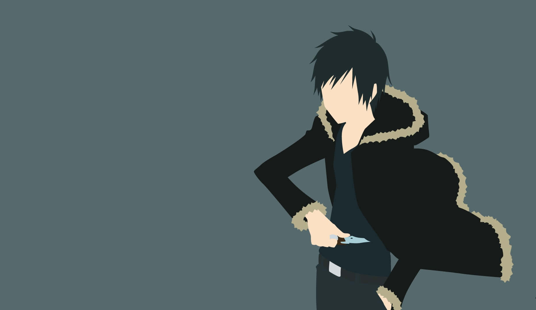 Izaya Orihara, black coat, beige fur trim, HD Desktop Wallpaper