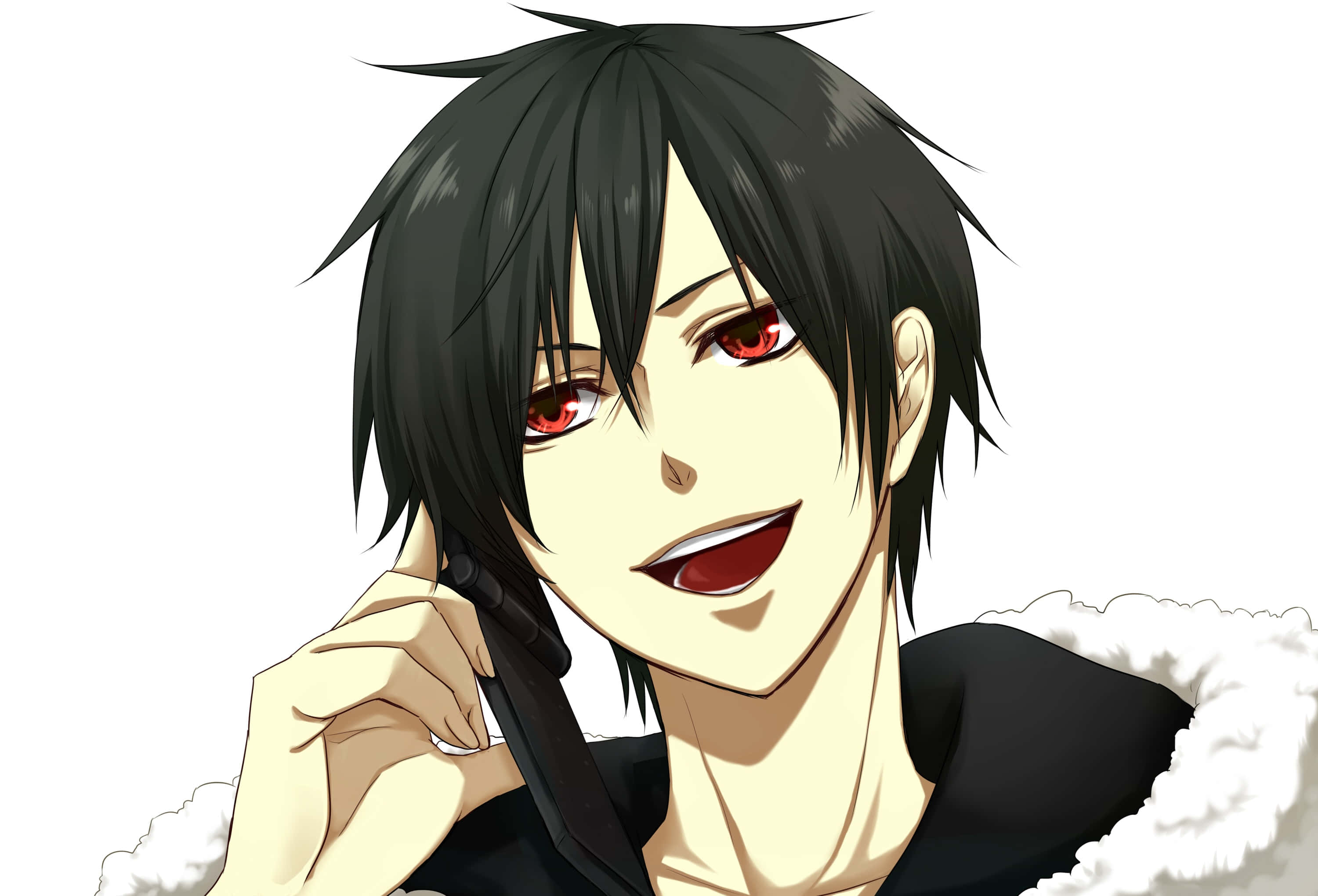 Izaya Orihara, black hair, red eyes, 2K Desktop Wallpaper