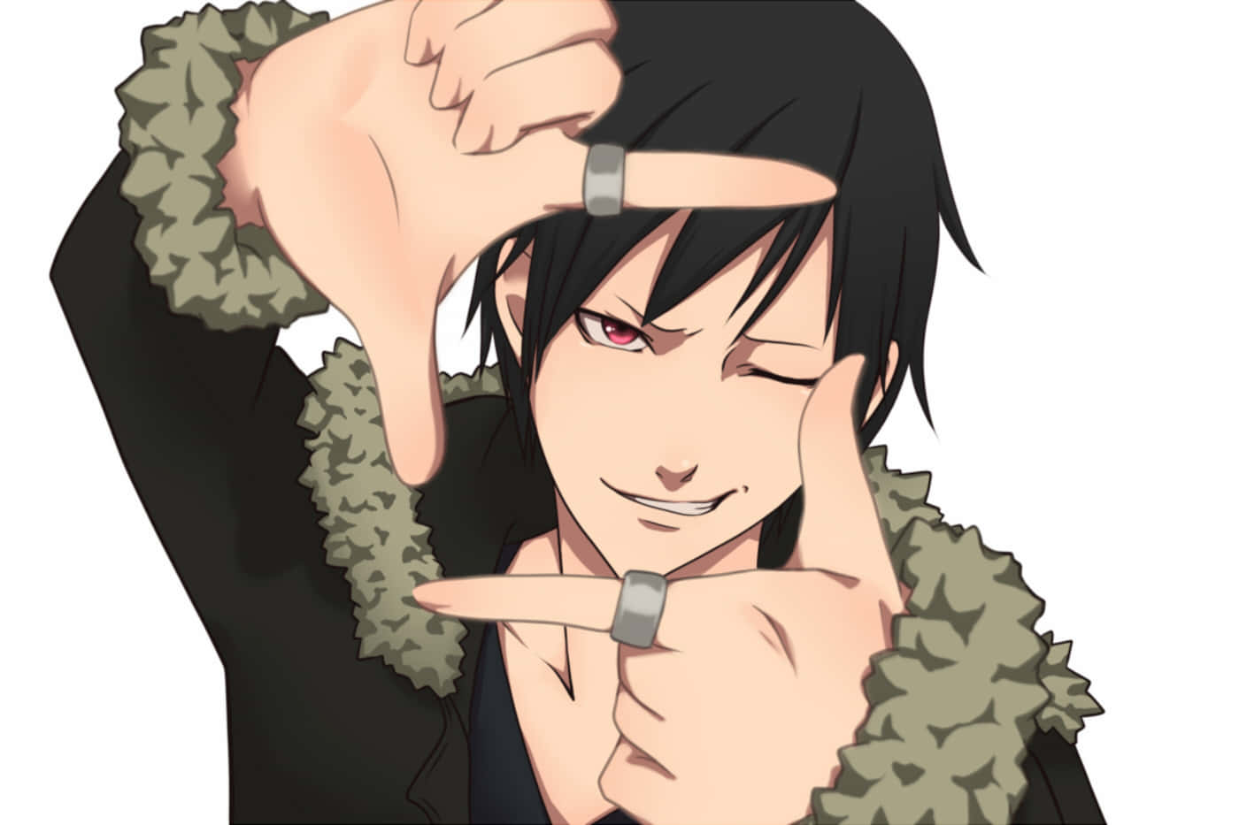 Izaya Orihara, black hair, red eye, HD Desktop Wallpaper