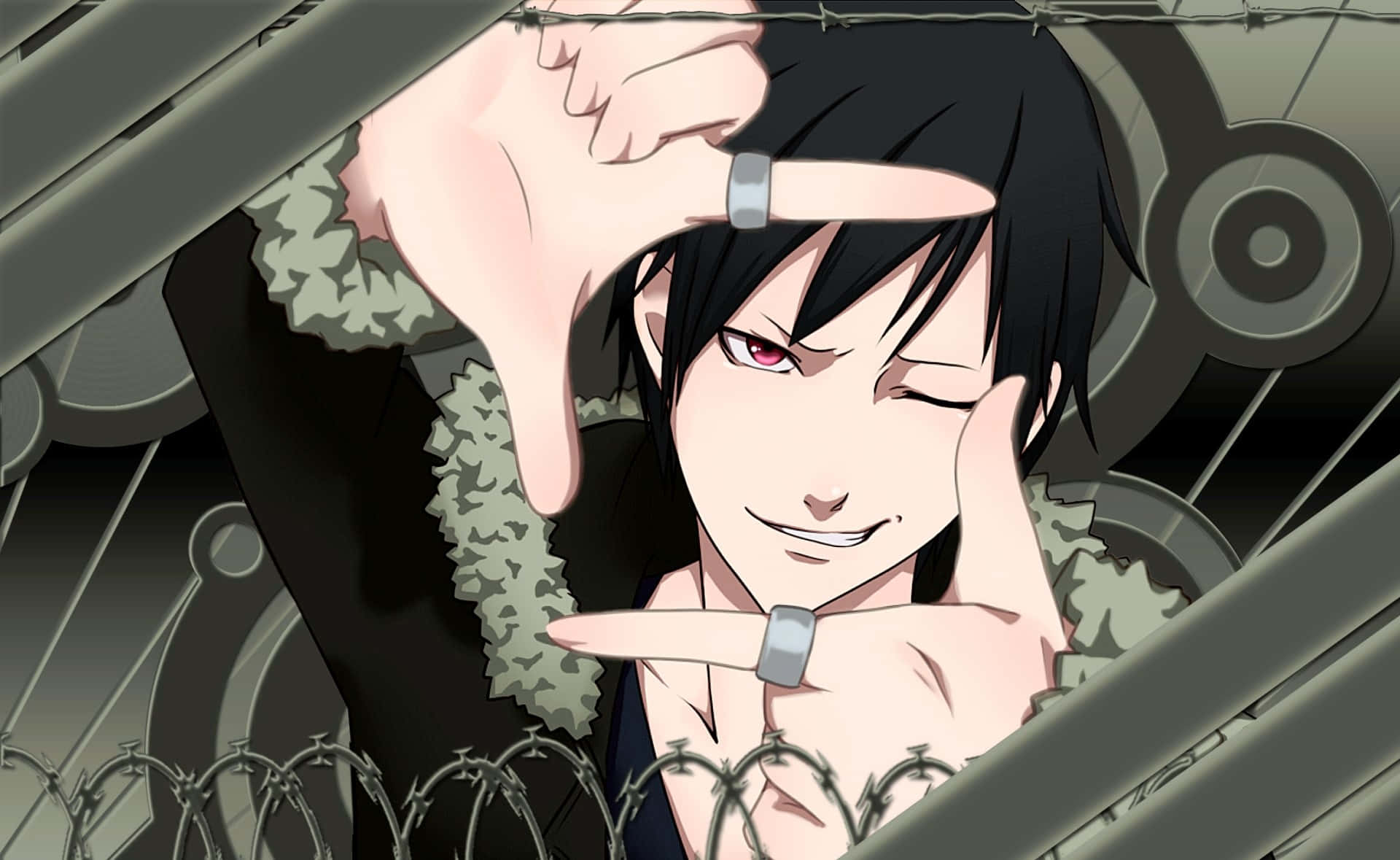 Izaya Orihara, black hair, red eyes, Full HD Desktop Wallpaper