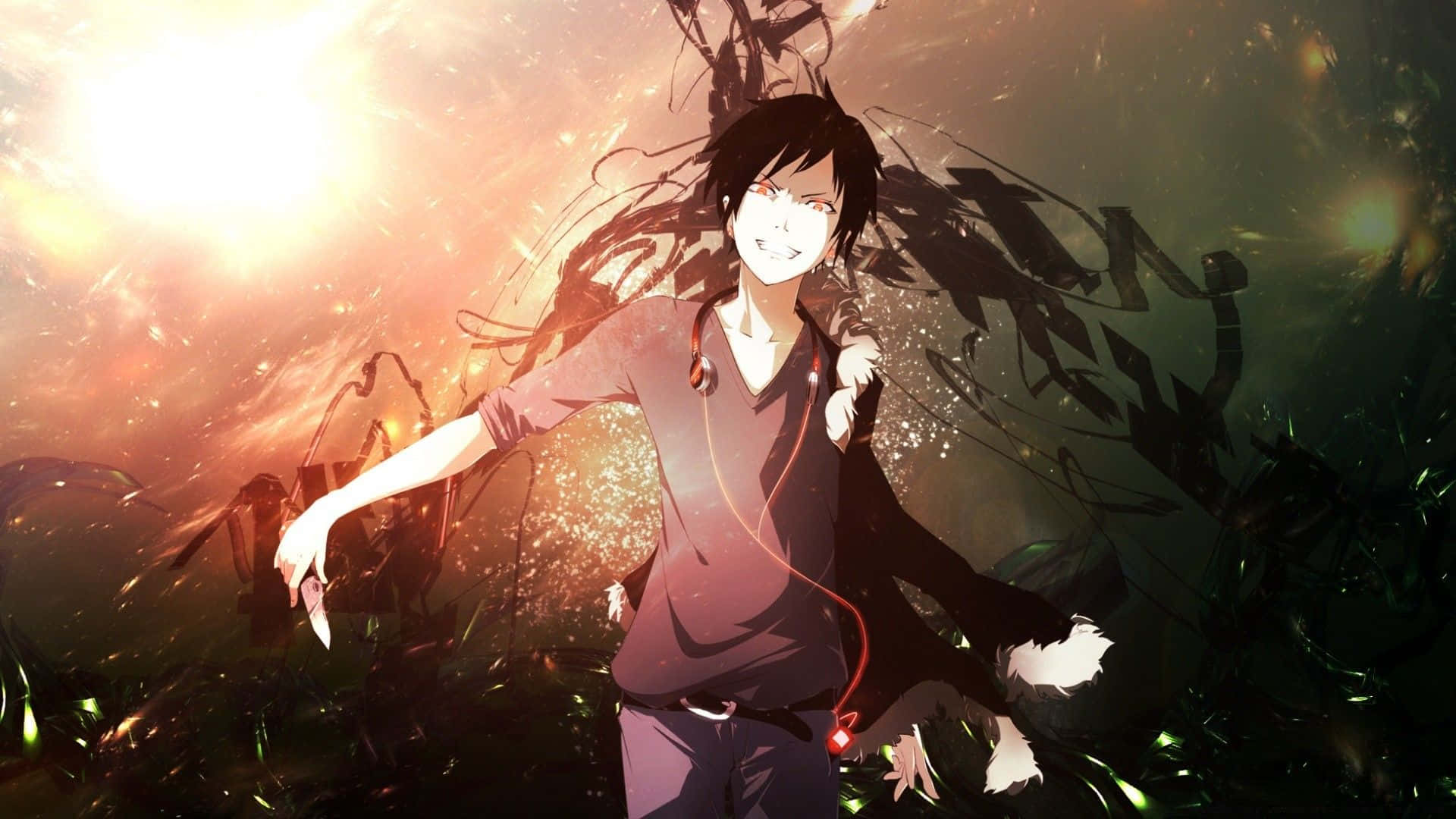 Izaya Orihara, 1920 x 1080, dark cityscape, Full HD Desktop Wallpaper