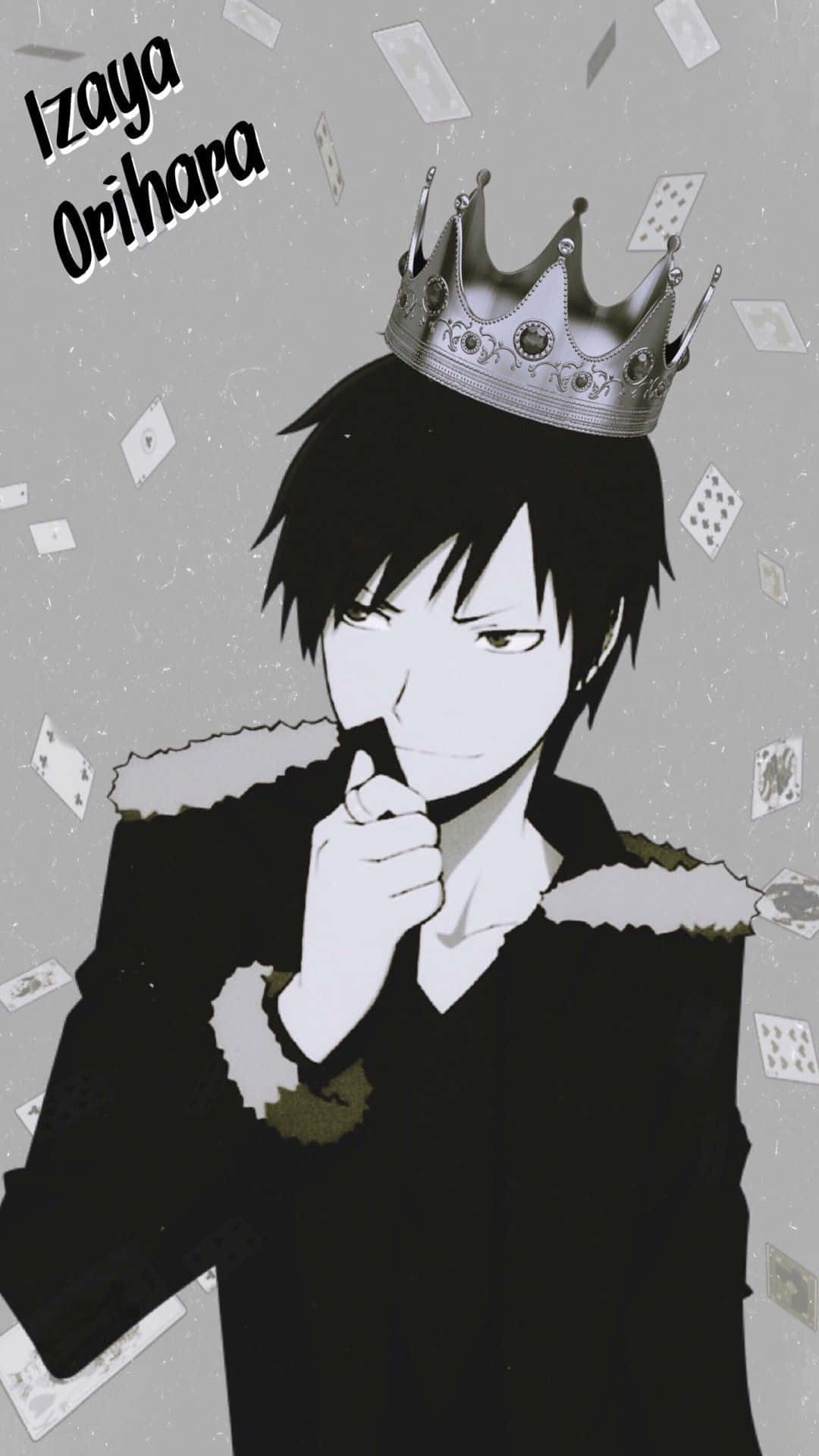 Izaya Orihara, silver crown, black coat, Full HD Phone Wallpaper