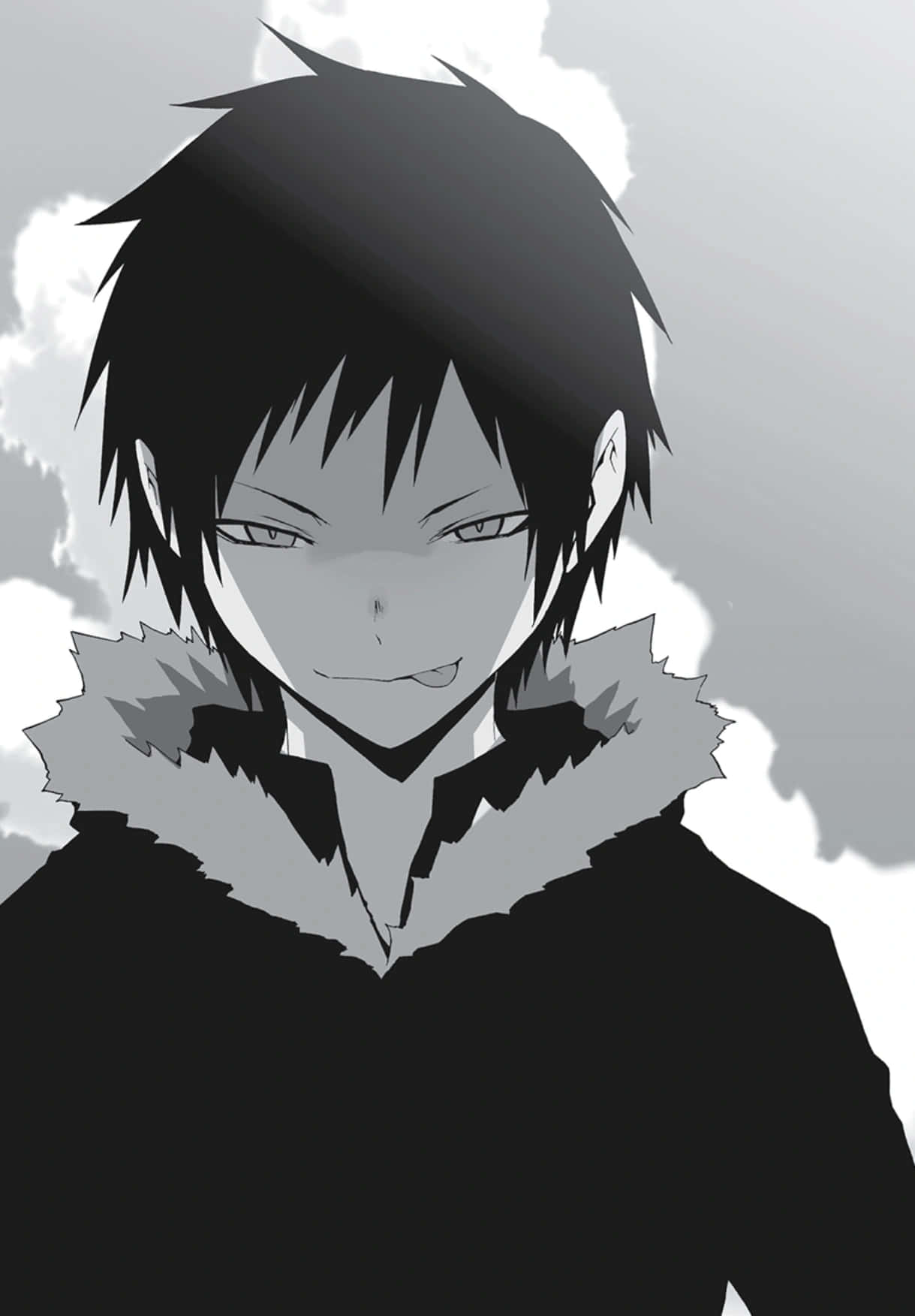 Izaya Orihara, spiky hair, fur-lined coat, HD Phone Wallpaper