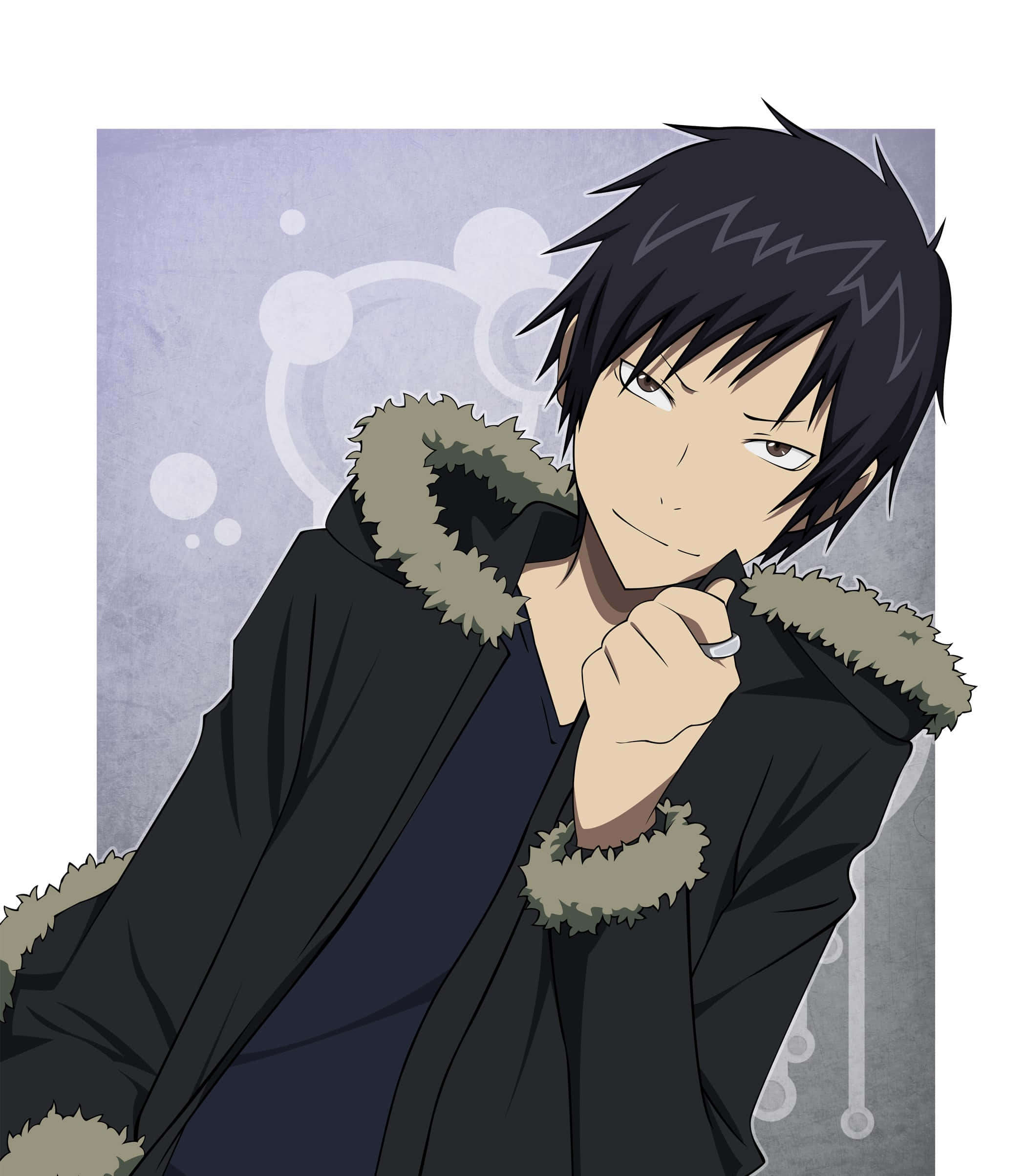 Izaya Orihara, spiky black hair, smirk, Full HD Phone Wallpaper