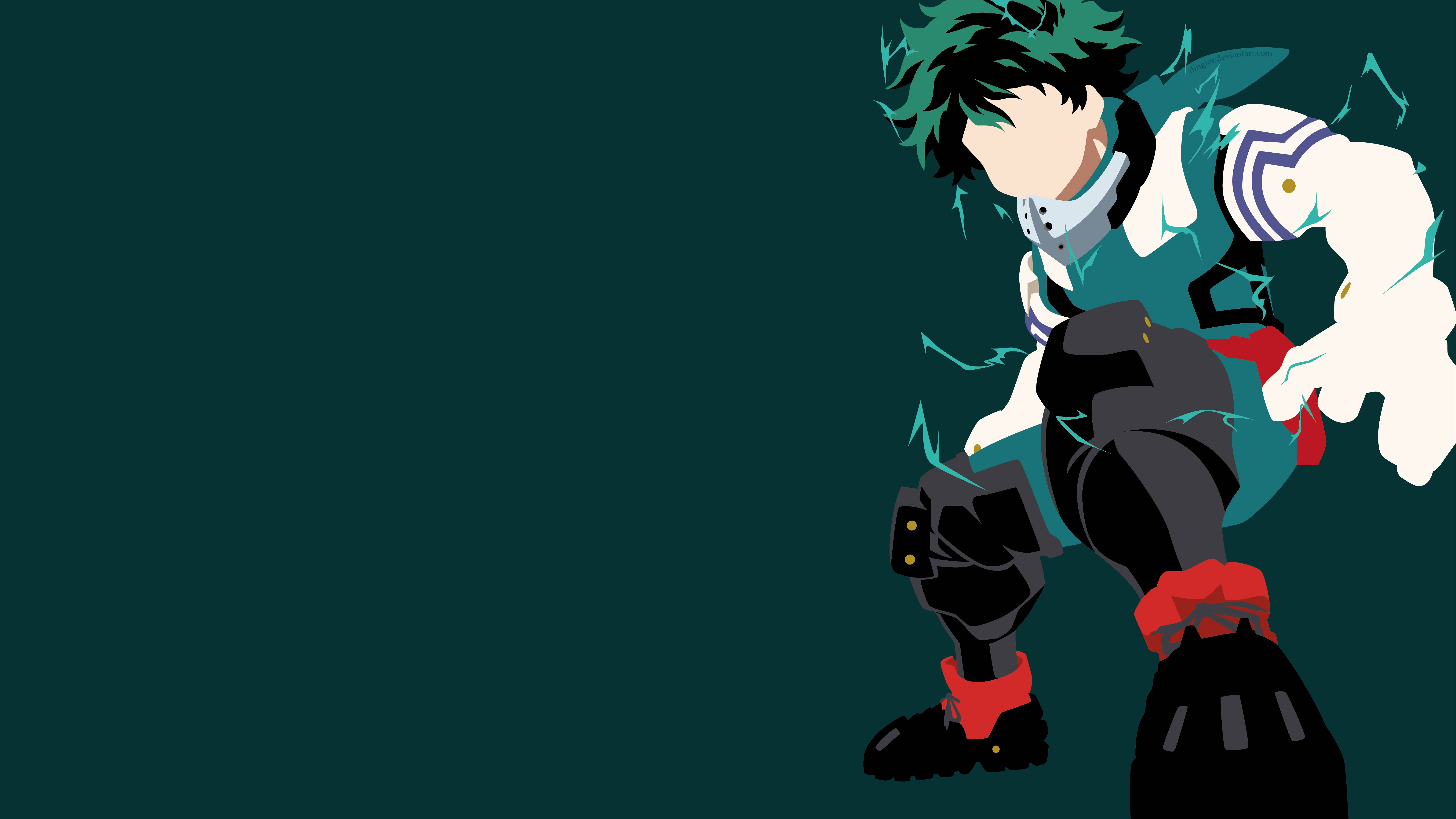 Izuku Midoriya, 4K, minimalist crouch, 8K Desktop Wallpaper