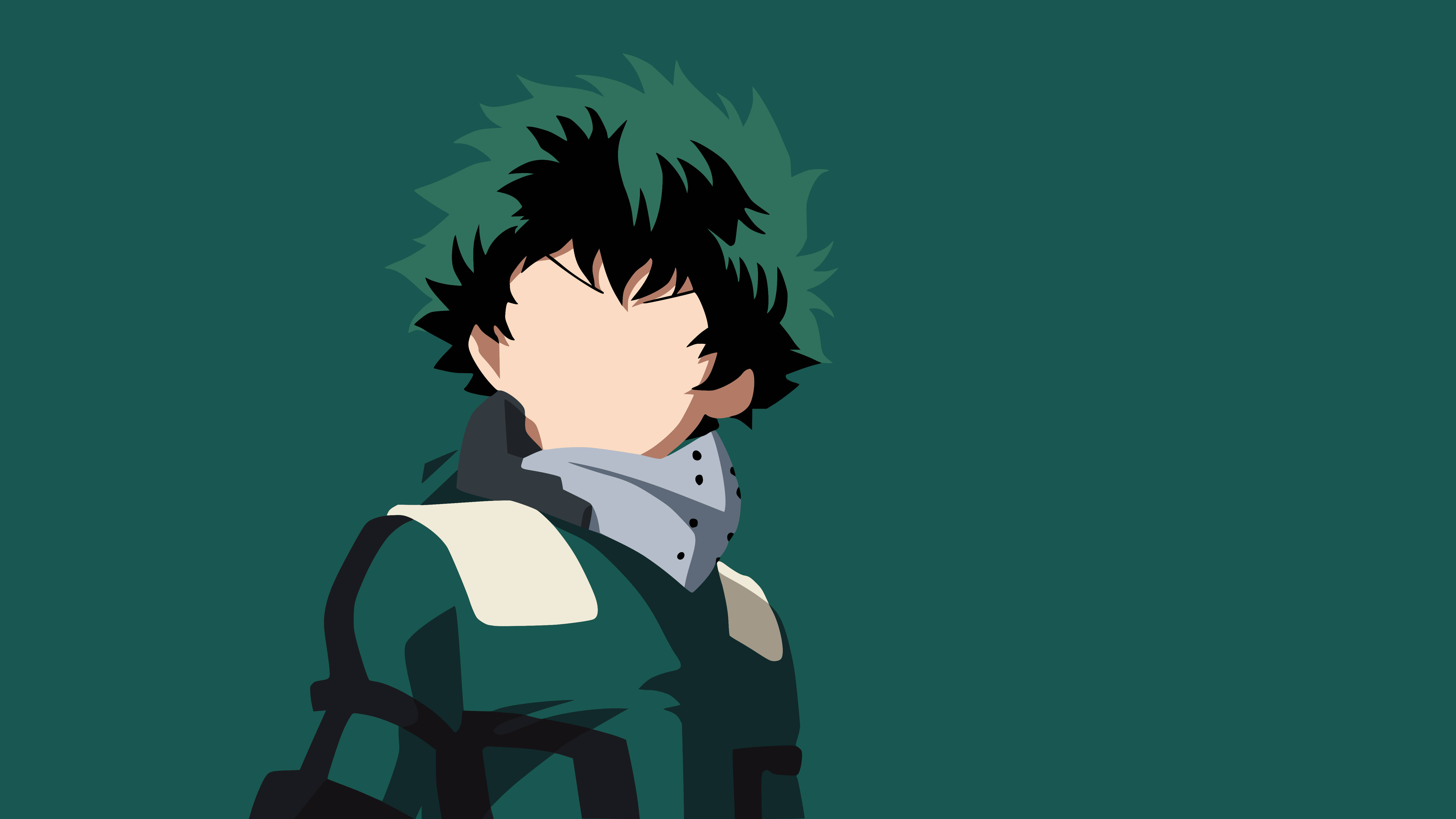 Izuku Midoriya, 4K, spiky green and black hair, 5K Desktop Wallpaper