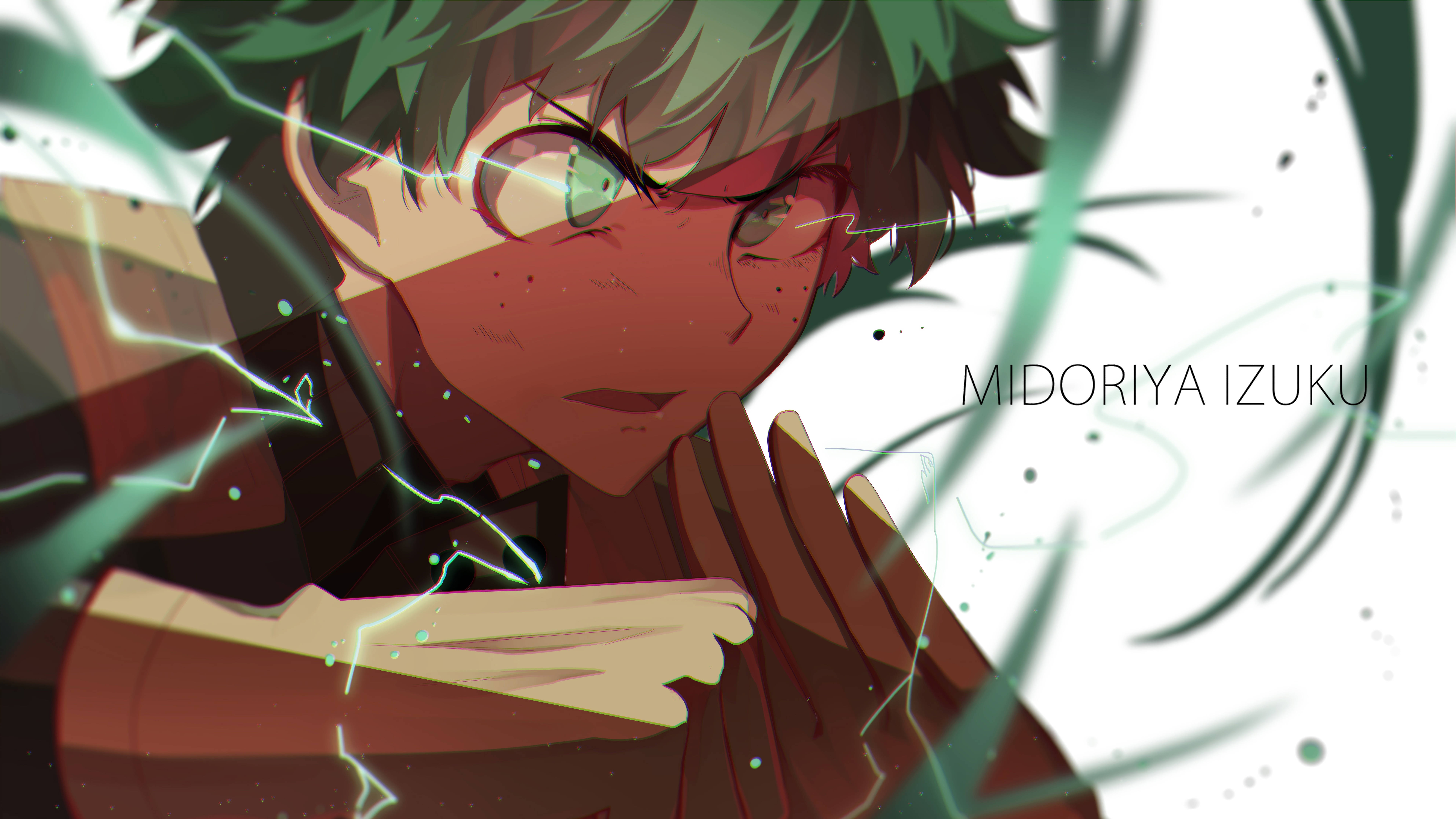 Izuku Midoriya, green hair, glasses, 8K Desktop Wallpaper