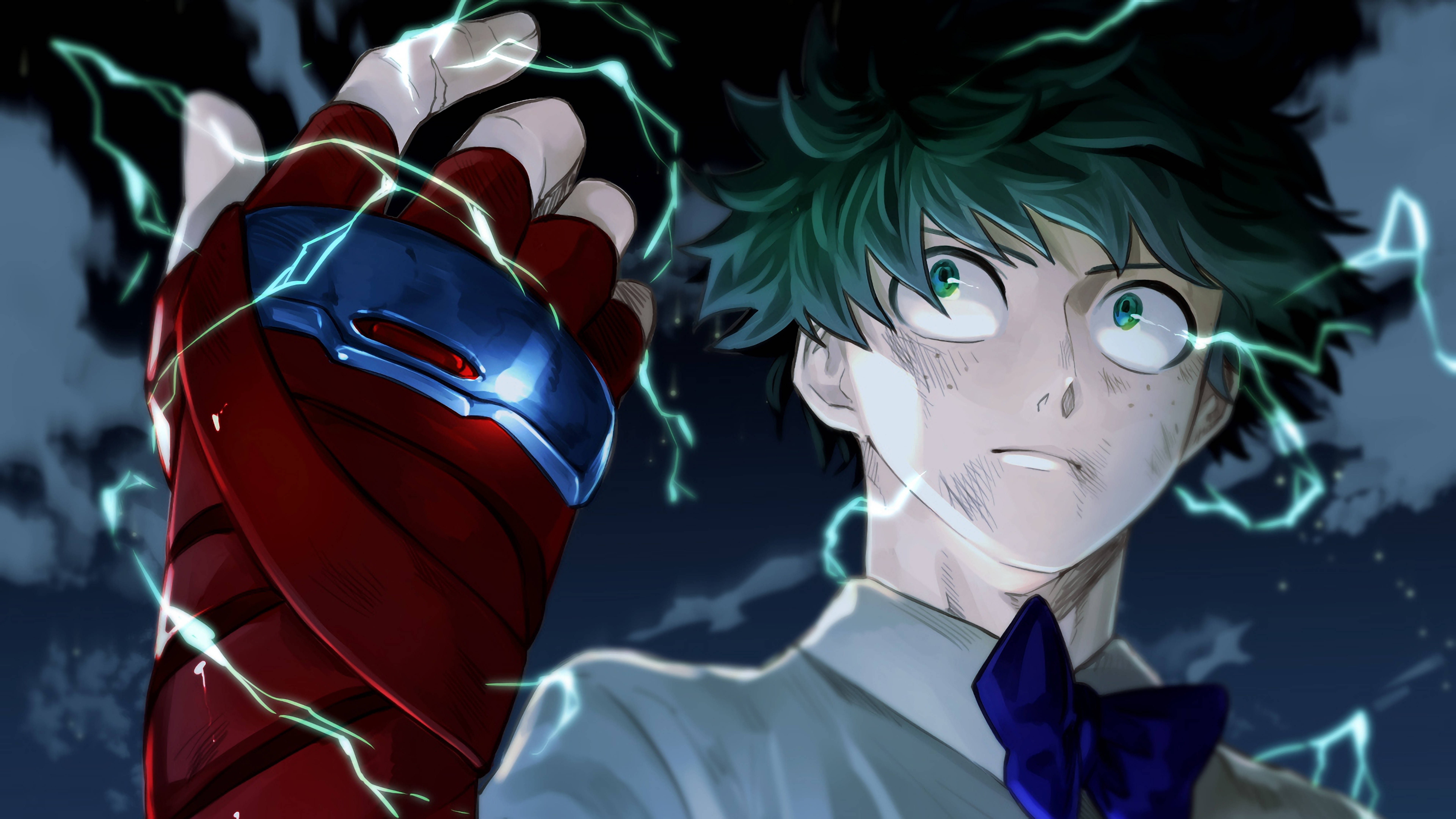 Izuku Midoriya, 4K, red glove, 8K Desktop Wallpaper