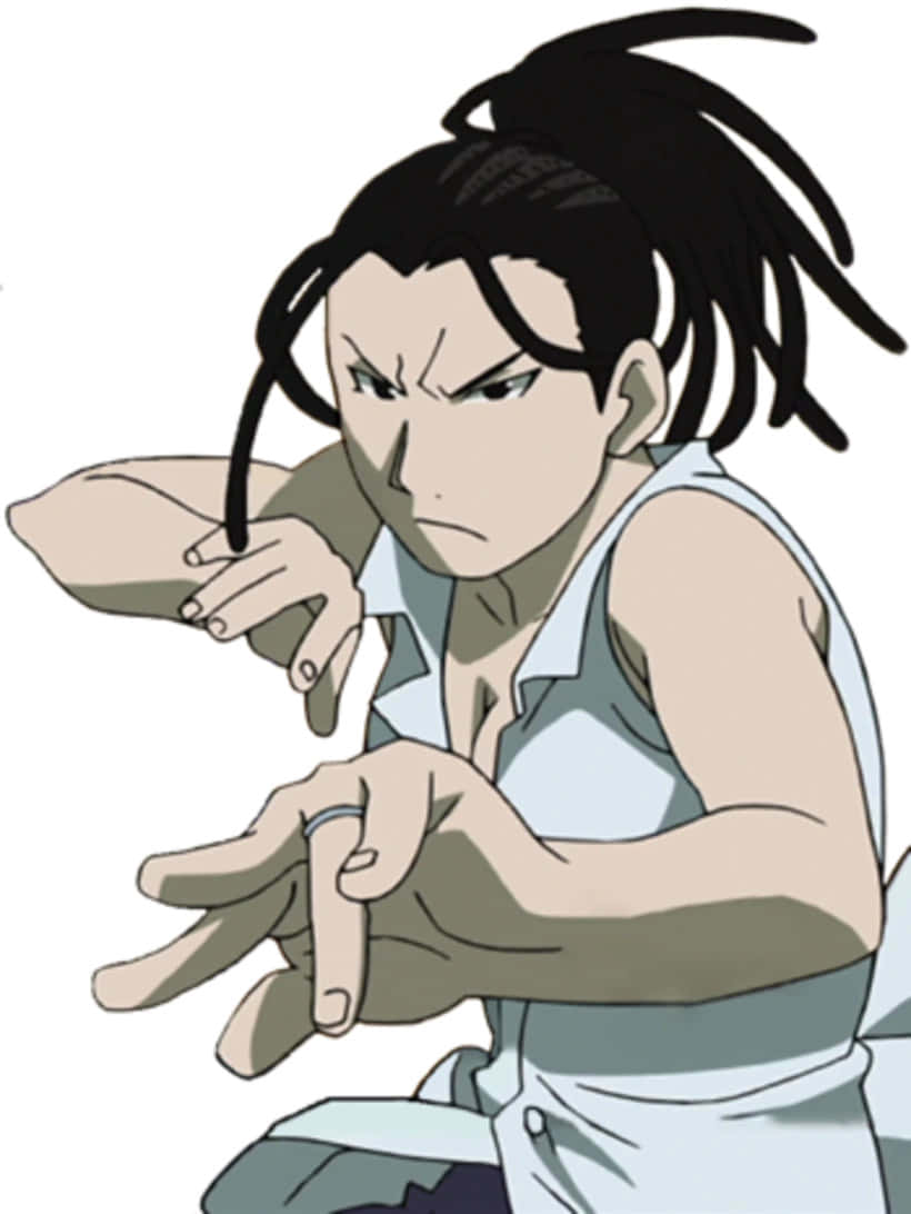 Izumi Curtis, wild black hair, intense expression, SD Phone Wallpaper