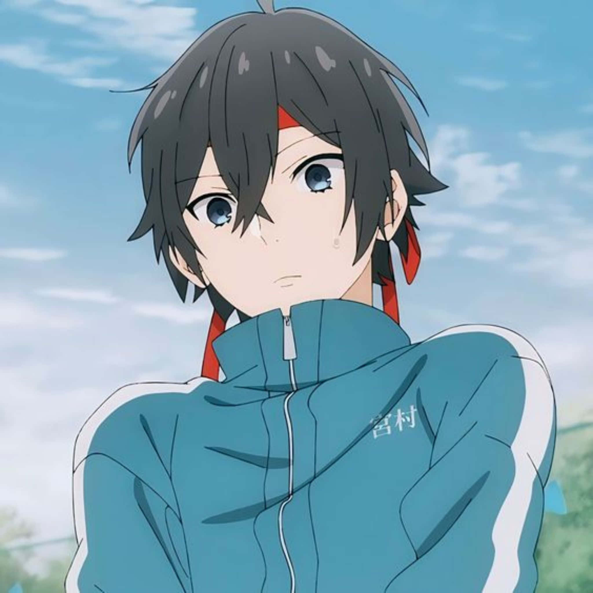 Izumi Miyamura, anime, teal track jacket, Full HD Desktop Wallpaper