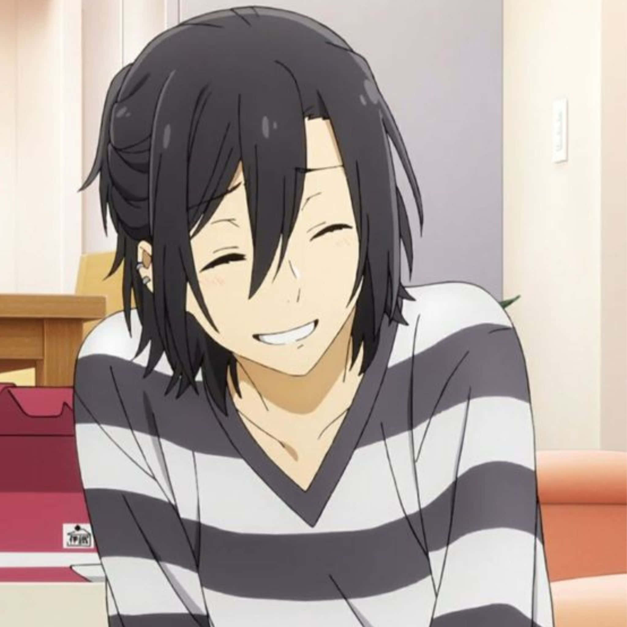 Izumi Miyamura, smiling, black hair, Full HD Desktop Wallpaper