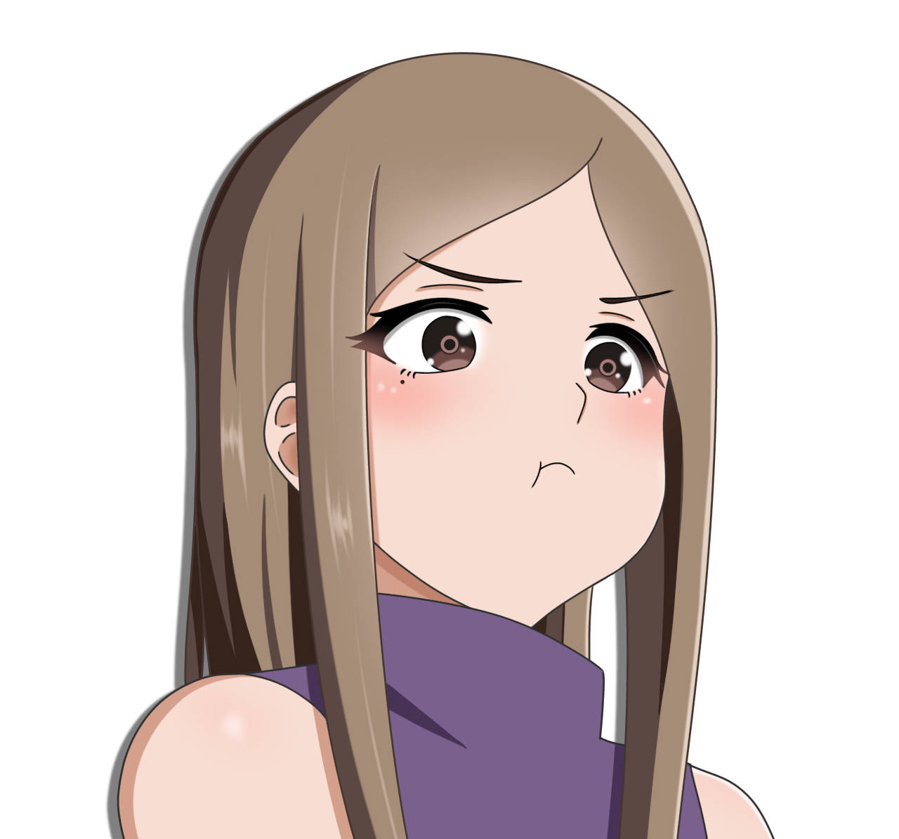 Izumi Uchiha, long brown hair, blush cheeks, HD Desktop Wallpaper