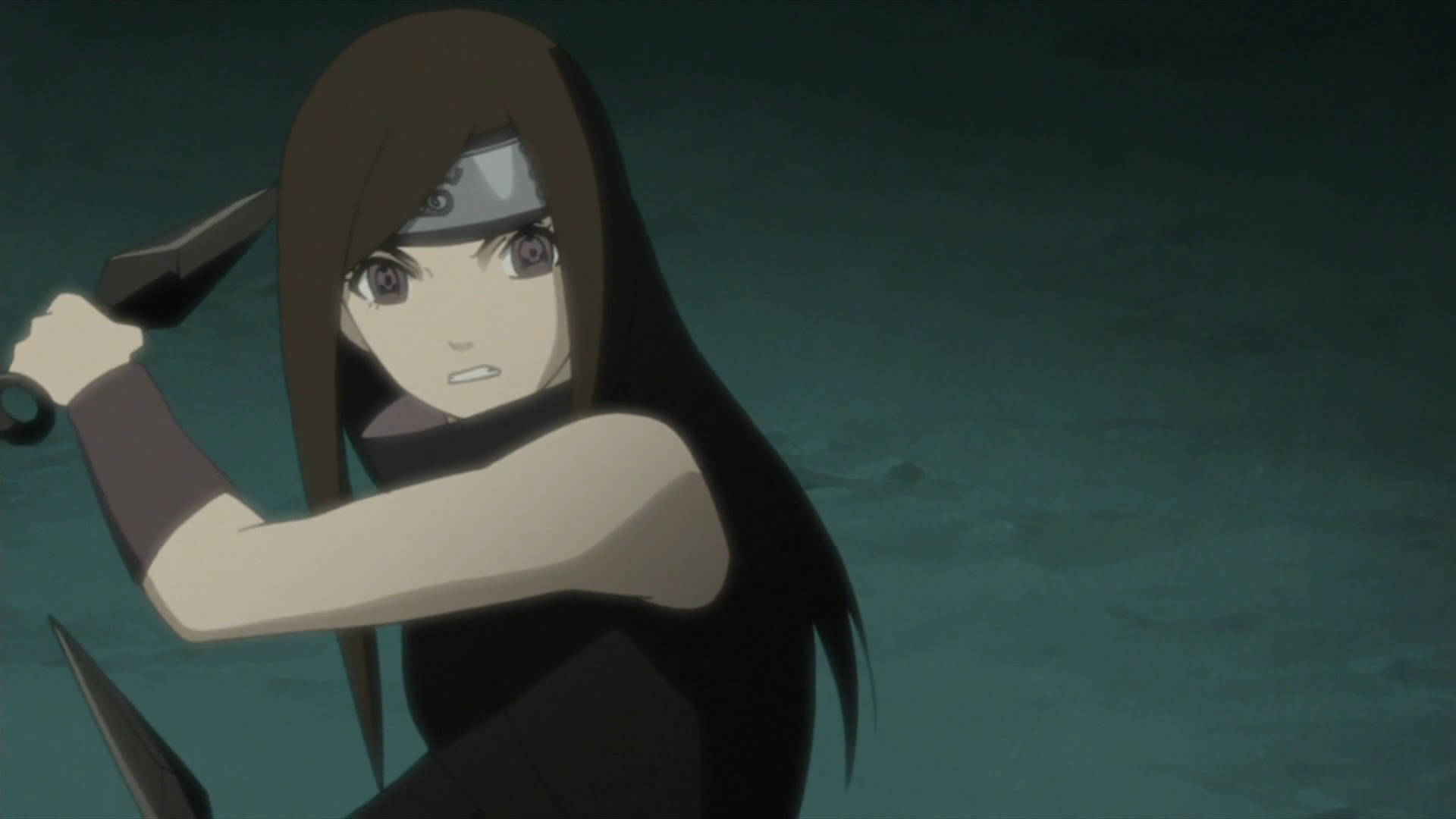 Izumi Uchiha, kunai knife, long brown hair, Full HD Desktop Wallpaper