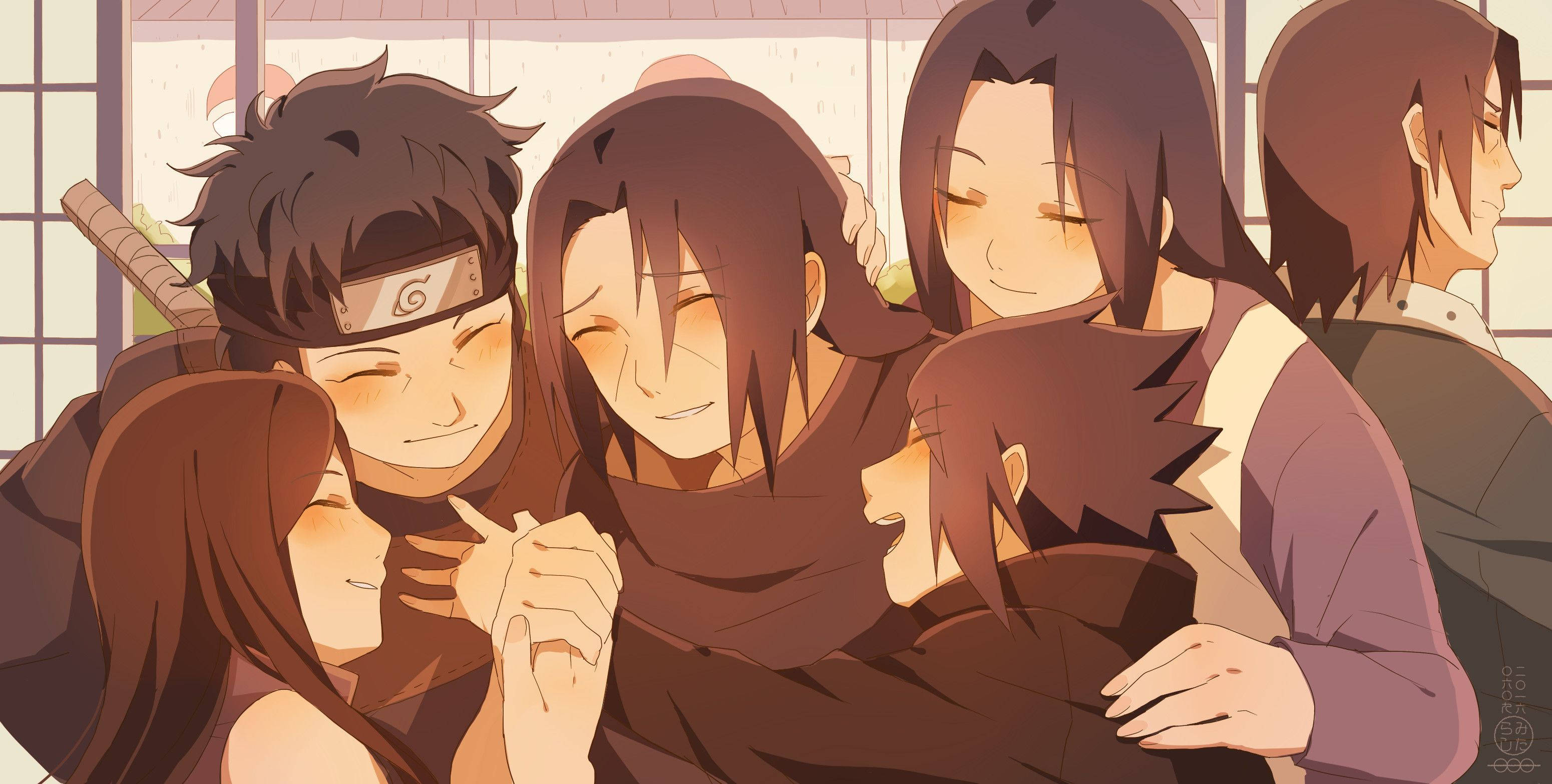 Izumi Uchiha, family, anime characters, 2K Desktop Wallpaper