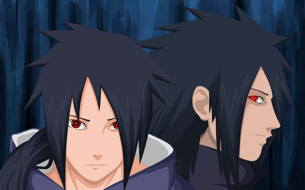 Izuna Uchiha, spiky black hair, red eyes, SD Desktop Wallpaper