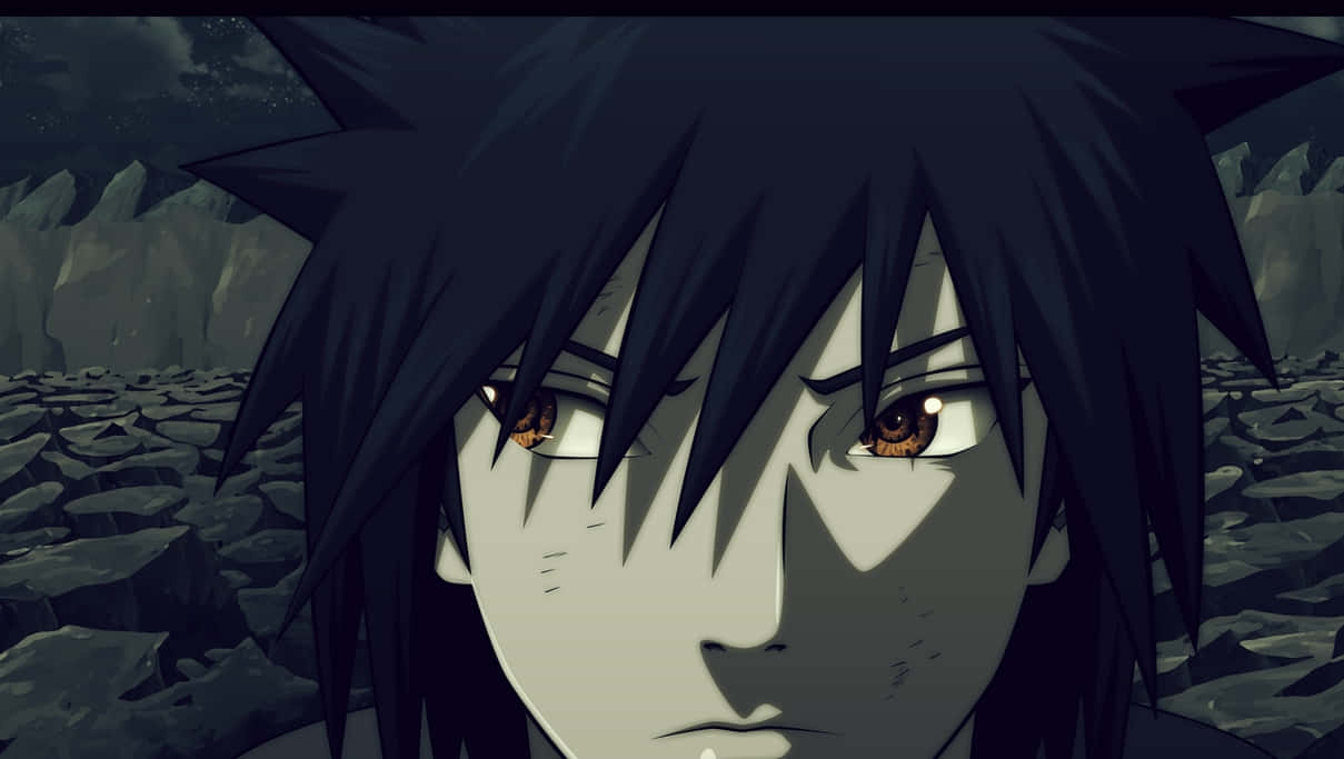 Izuna Uchiha, spiky black hair, amber eyes, SD Desktop Wallpaper