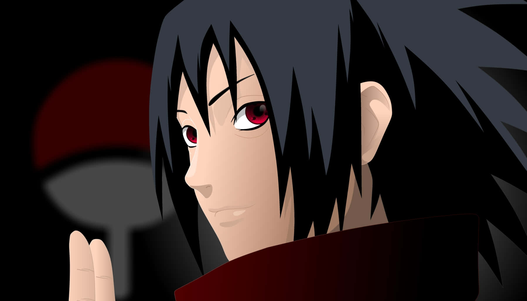 Izuna Uchiha, spiky black hair, red eyes, HD Desktop Wallpaper