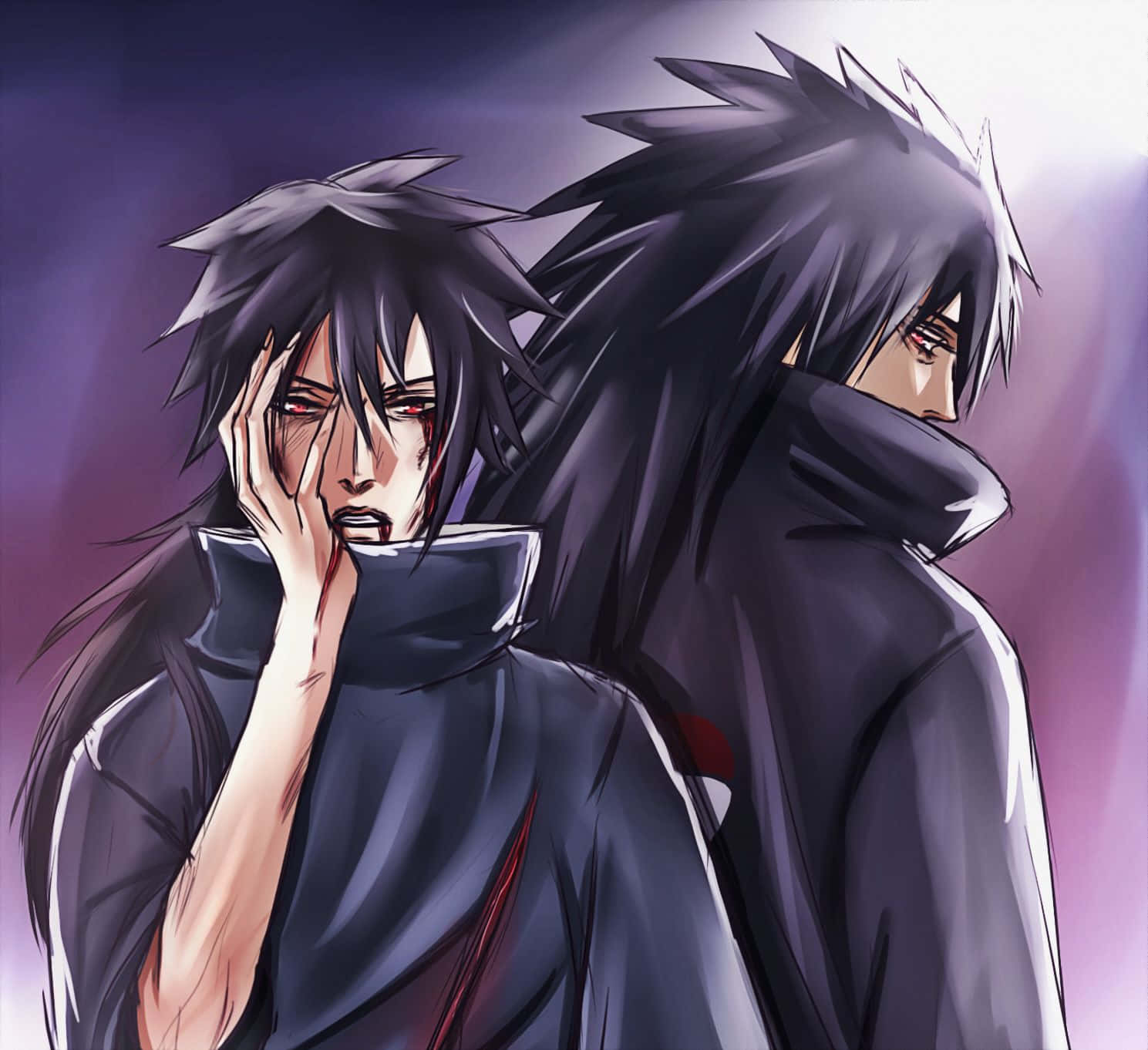 Izuna Uchiha, spiky hair, red eyes, HD Desktop Wallpaper