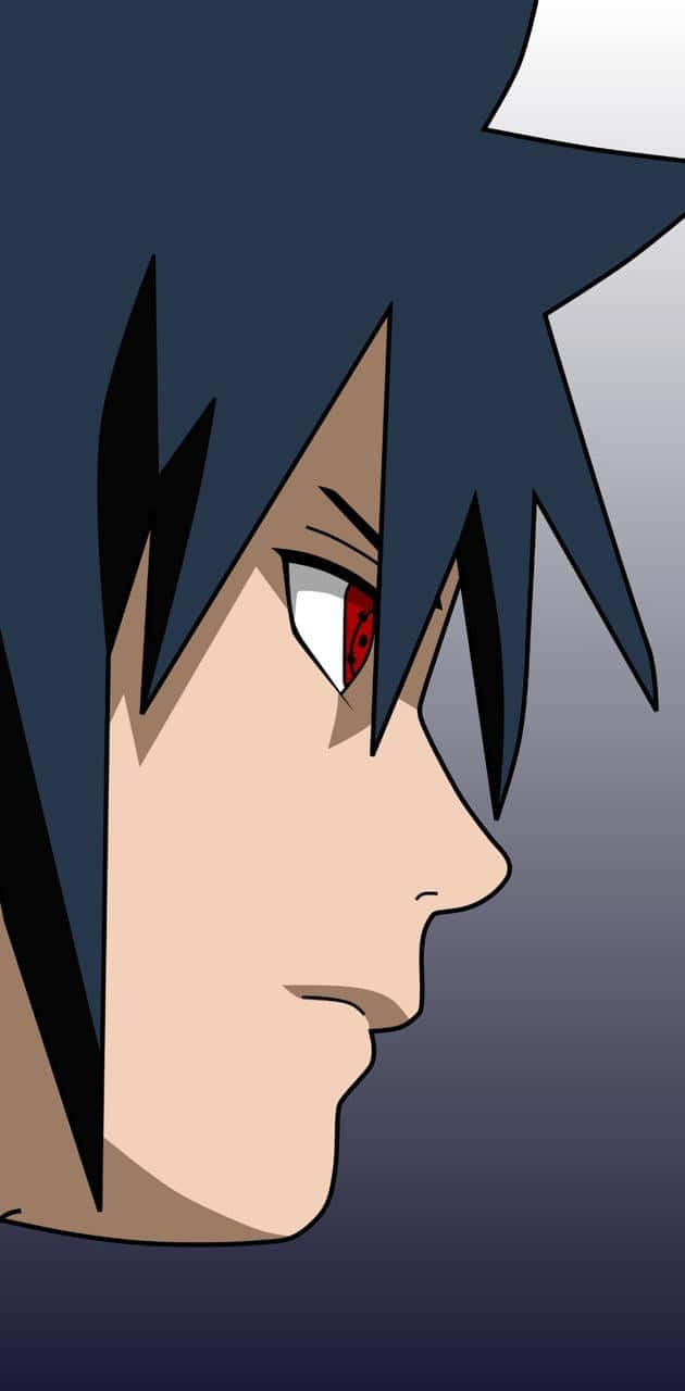 Izuna Uchiha, spiky dark blue hair, intense red eye, HD Phone Wallpaper