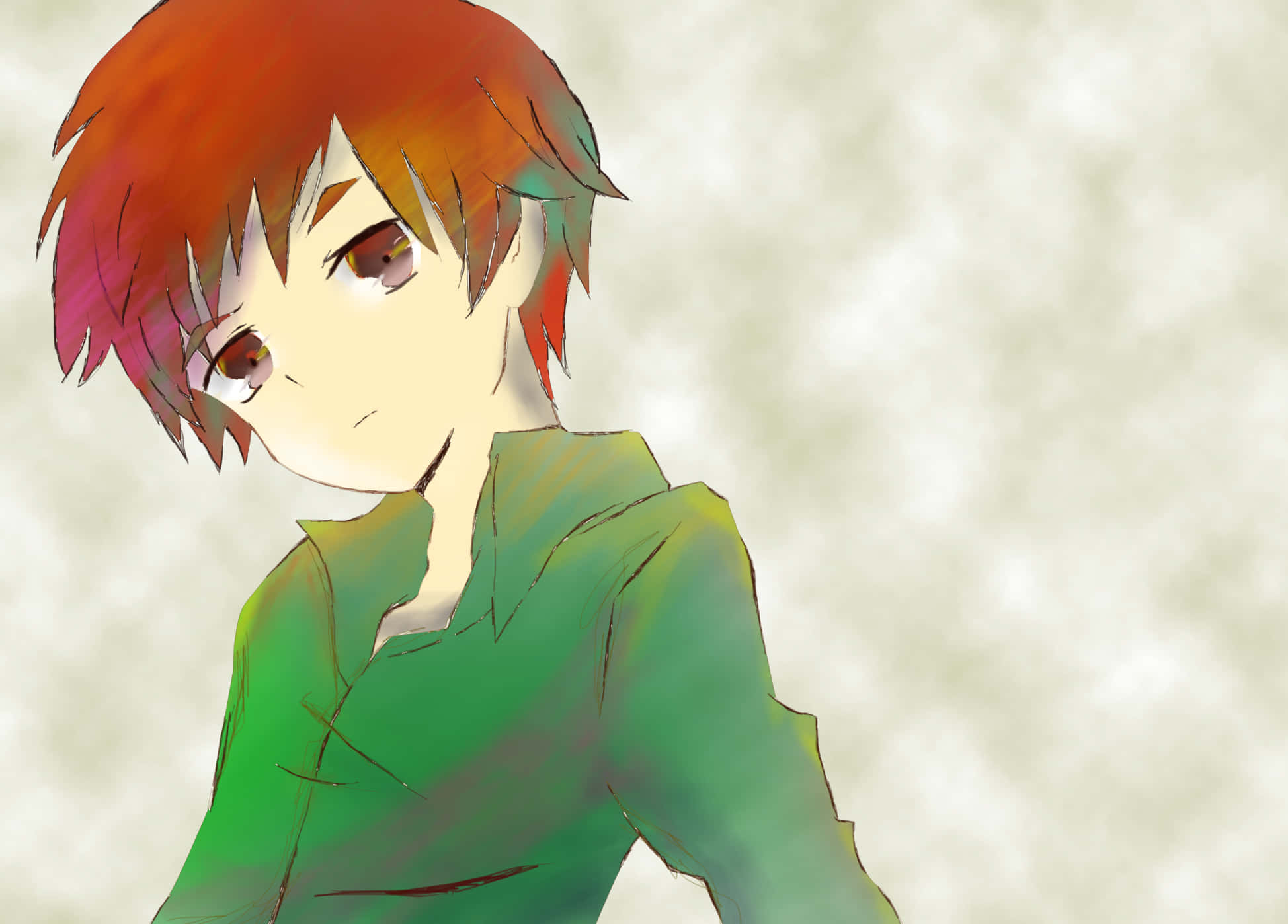 Izzy Izumi, fiery red hair, brown eyes, Full HD Desktop Wallpaper