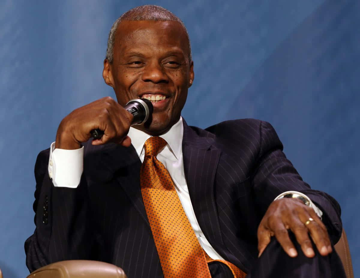 J.C. Watts, dark pinstripe suit, orange tie, SD Desktop Wallpaper