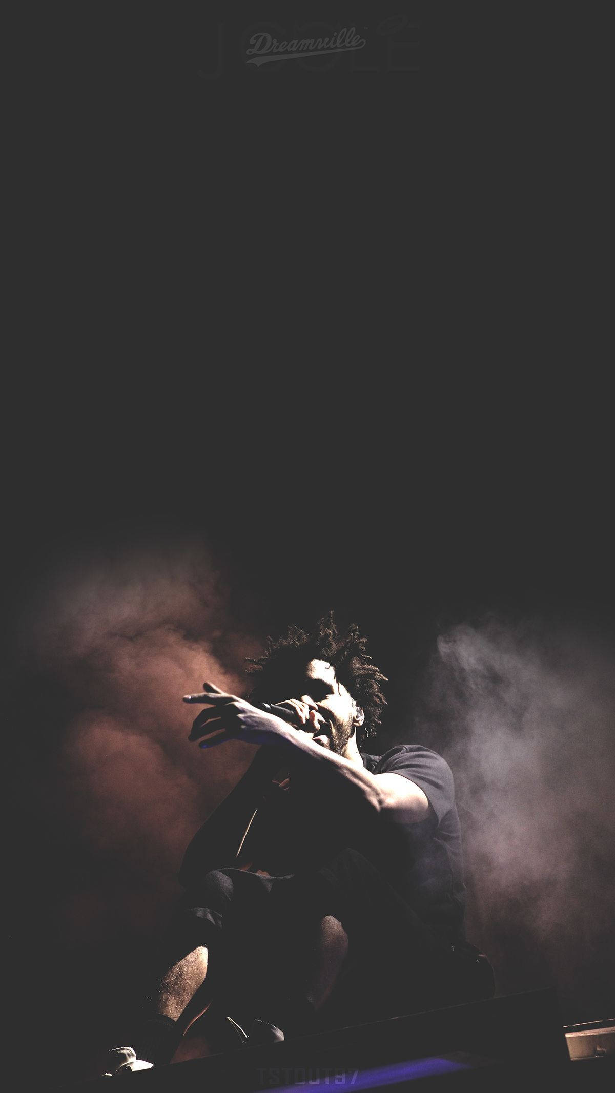 J Cole, mic, stage lights, Full HD Phone Wallpaper
