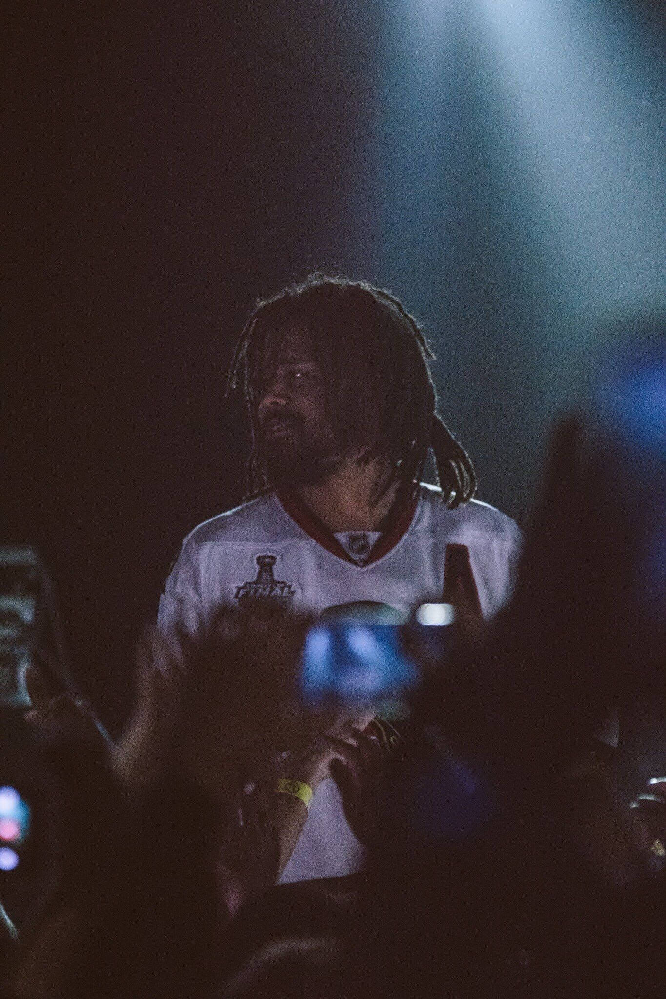 J Cole, hockey jersey, spotlight, Full HD Phone Wallpaper
