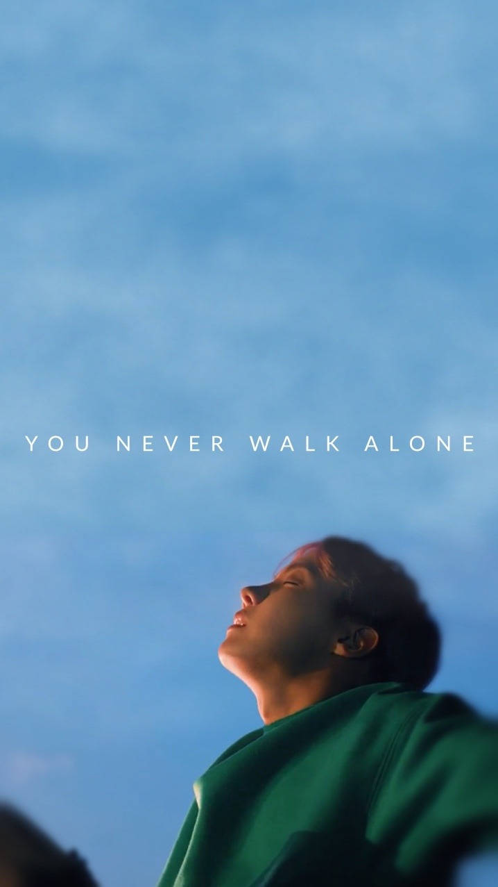 J-hope, green hoodie, soft blue sky, SD Phone Wallpaper