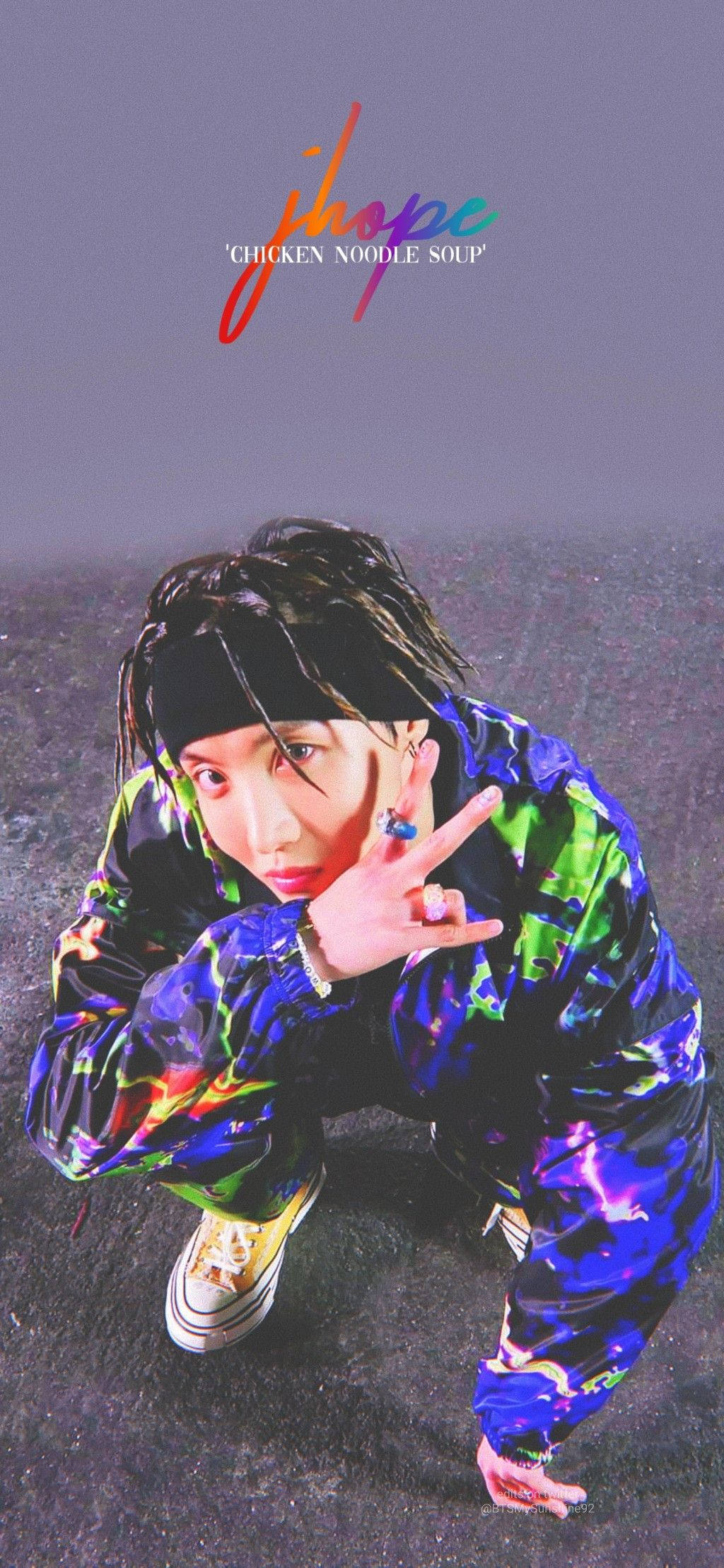 J-hope, chicken noodle soup, vibrant tie-dye jacket, Full HD Phone Wallpaper