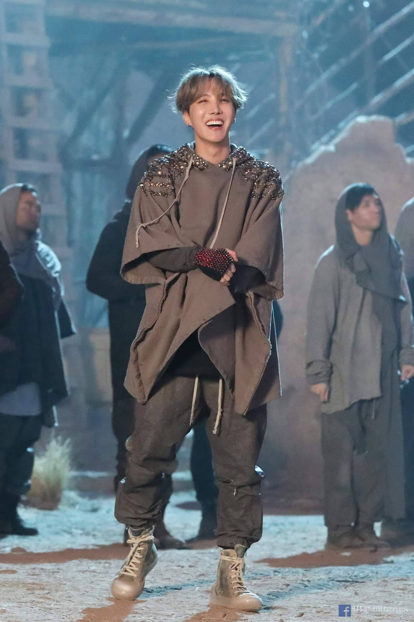 J-hope, rugged brown outfit, dimly lit stage, Full HD Phone Wallpaper