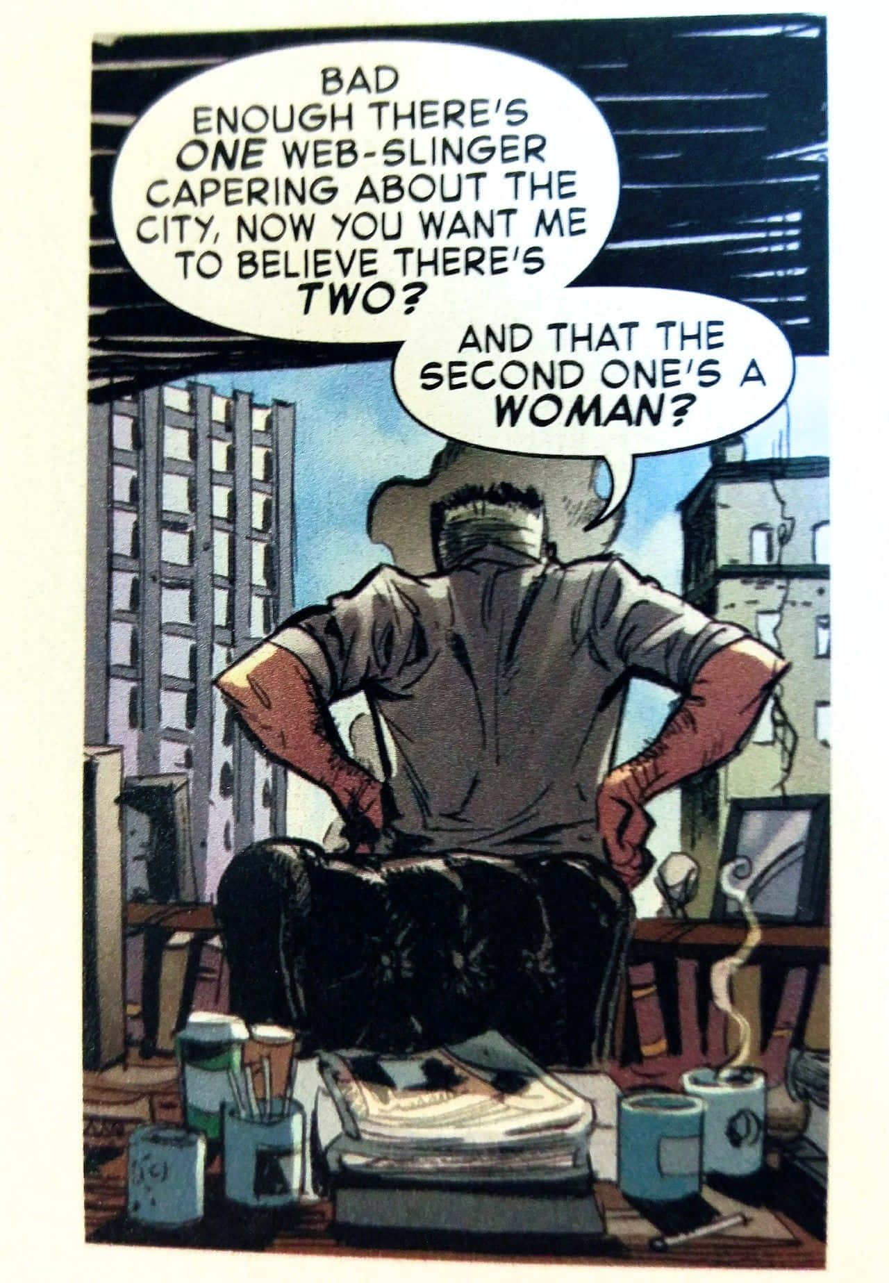 J Jonah Jameson, cluttered desk, city apartment, HD Phone Wallpaper