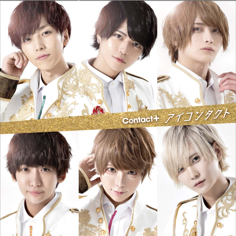 J-Pop, white and gold uniforms, glittering gold banner, SD Desktop Wallpaper
