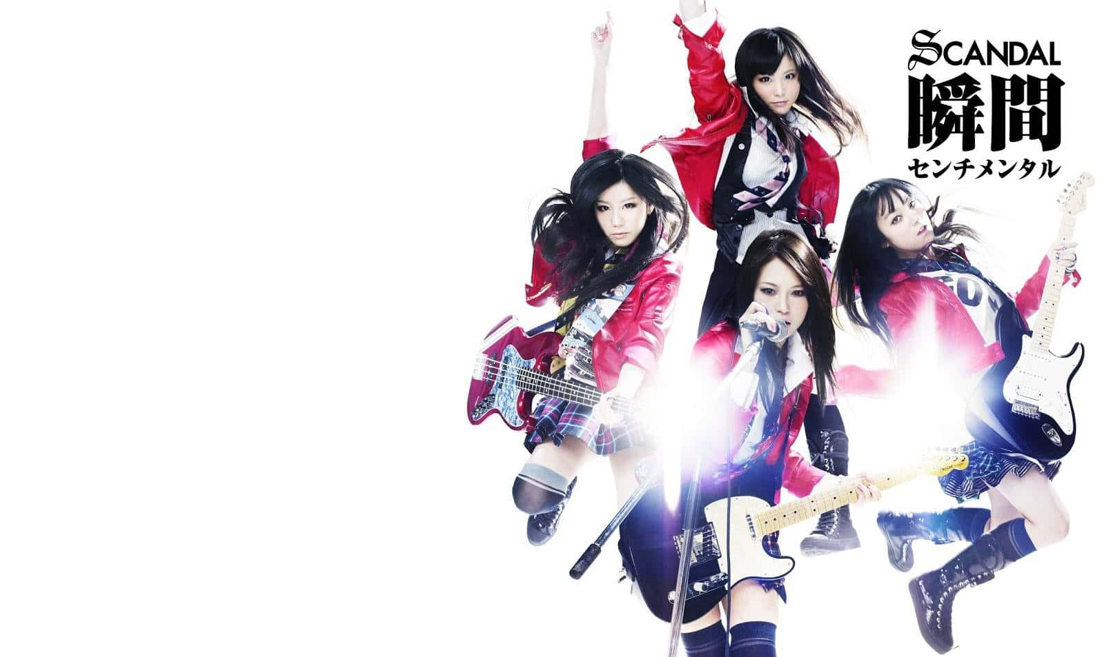 J-pop, red jackets, guitars, HD Desktop Wallpaper