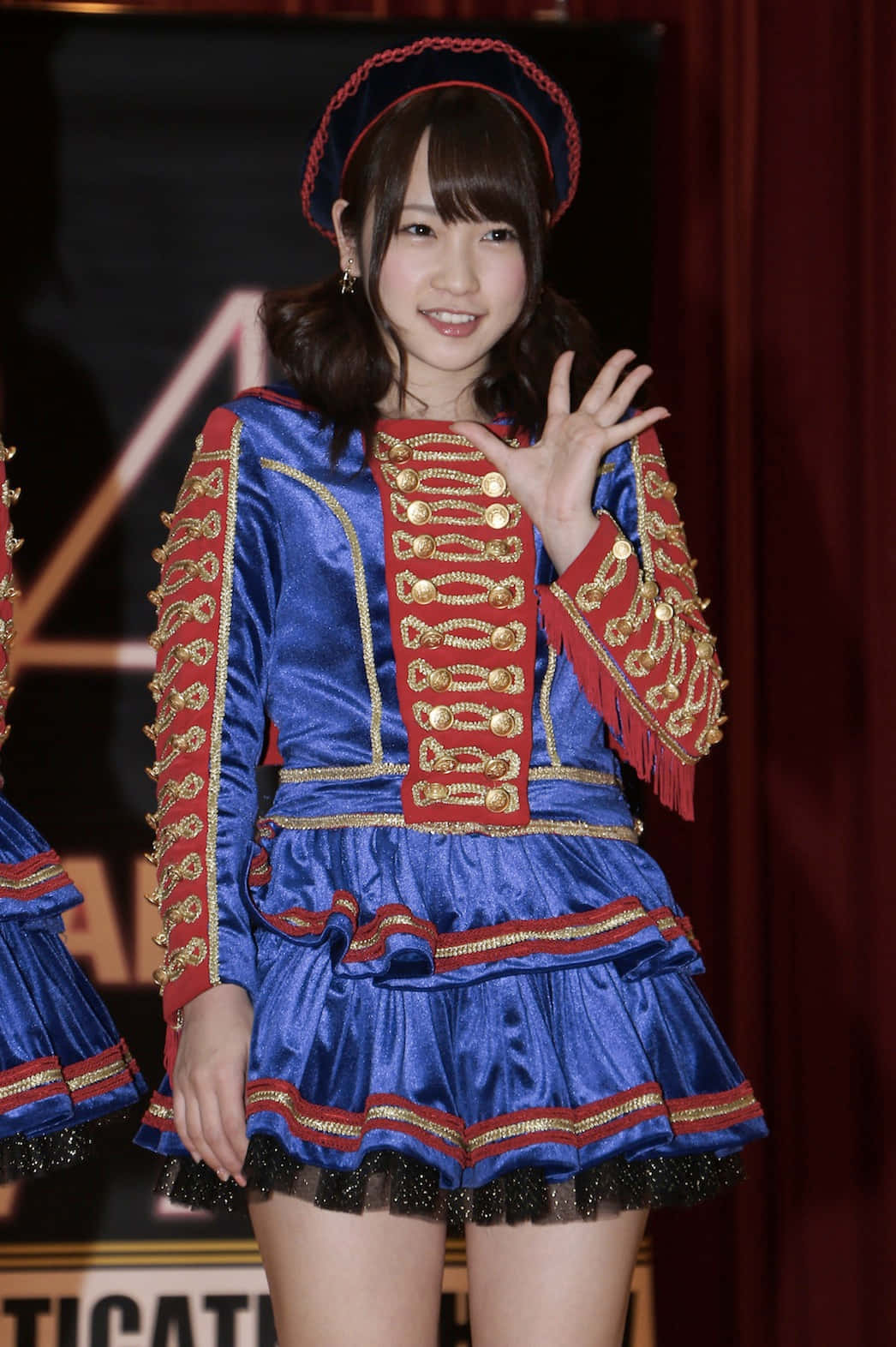 J-pop, vibrant blue, red performance outfit, HD Phone Wallpaper