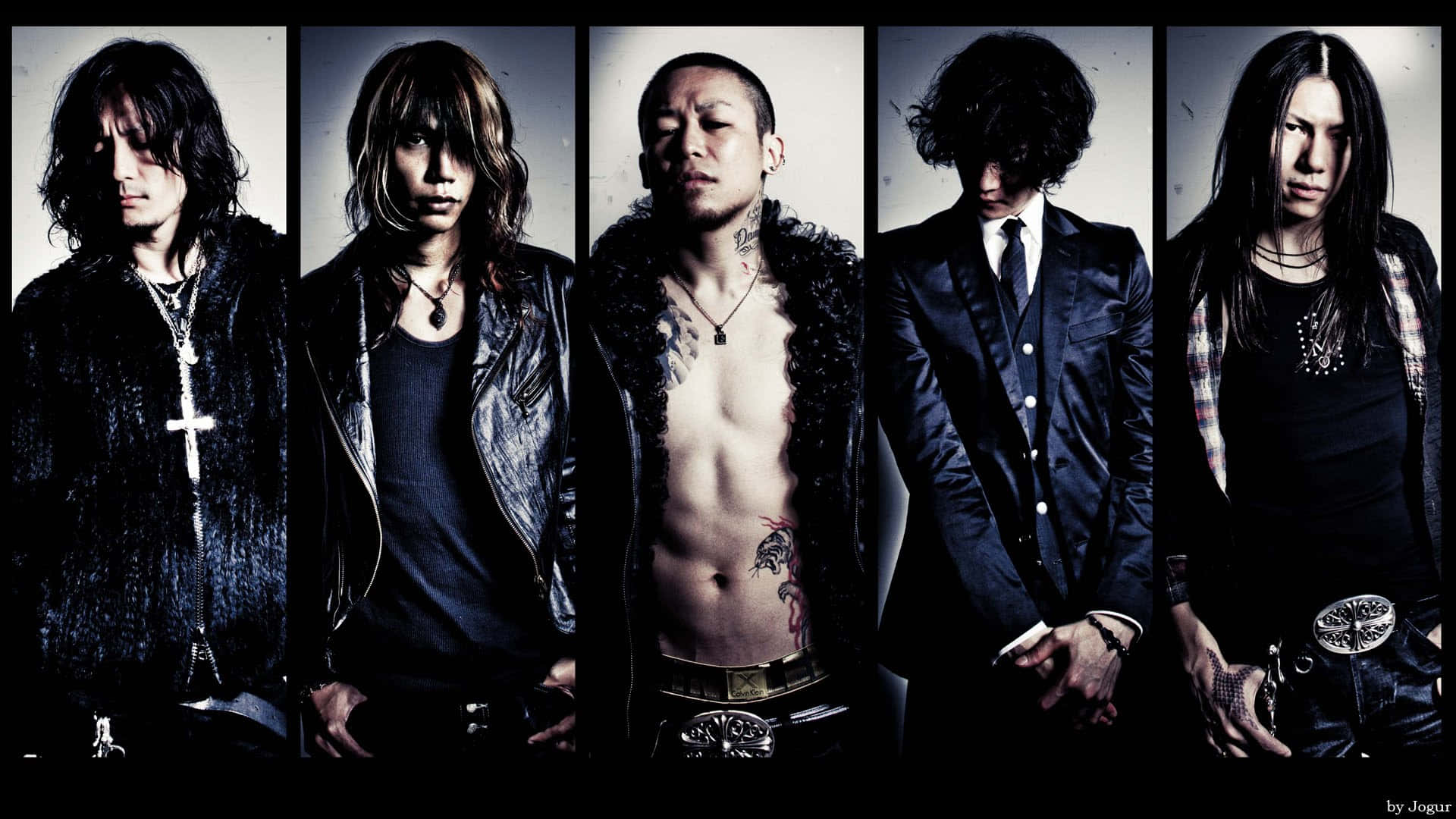 J-Rock, five edgy musicians, tattoos, Full HD Desktop Wallpaper