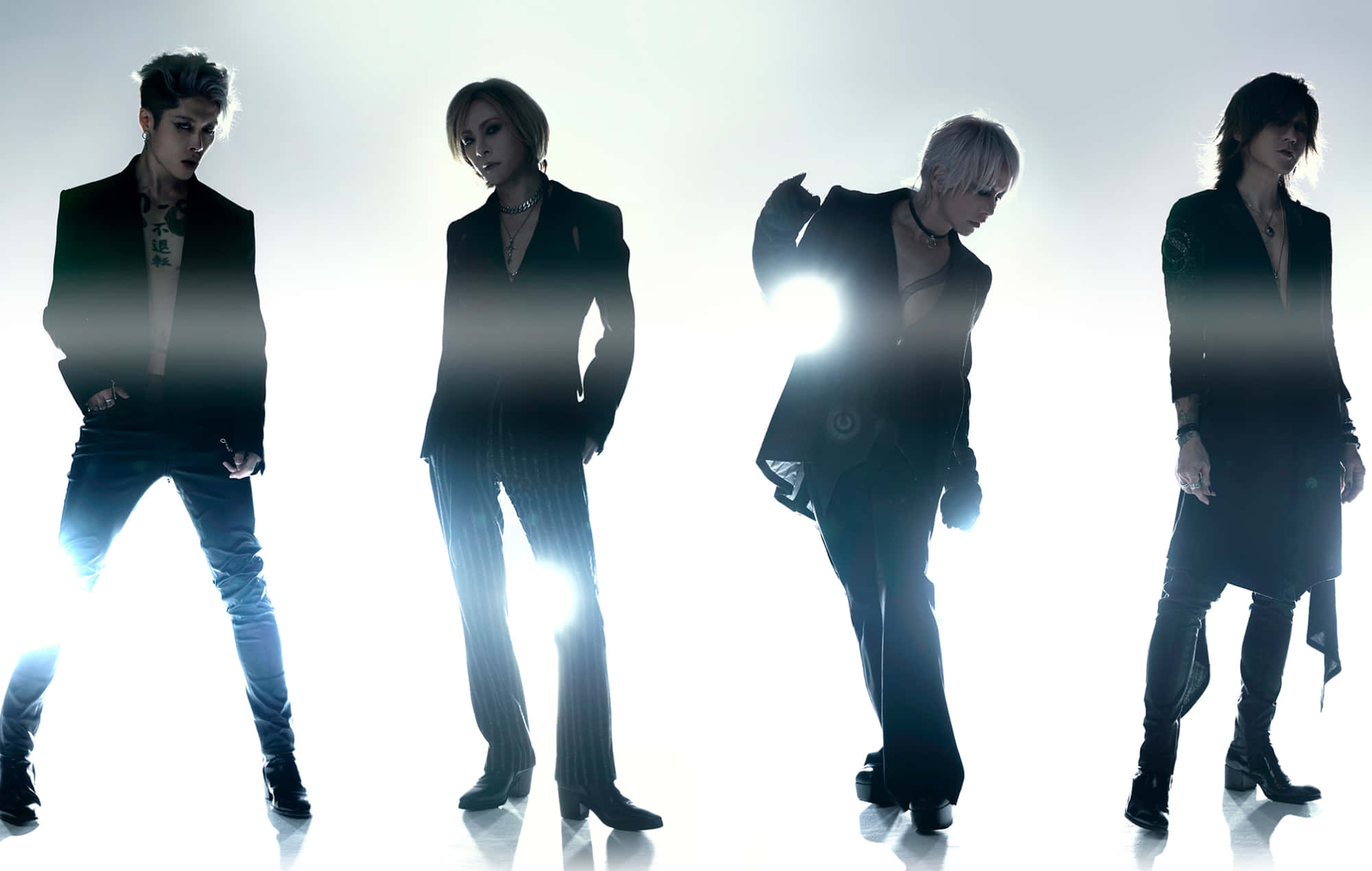 J-rock, dark suits, bright white backdrop, Full HD Desktop Wallpaper