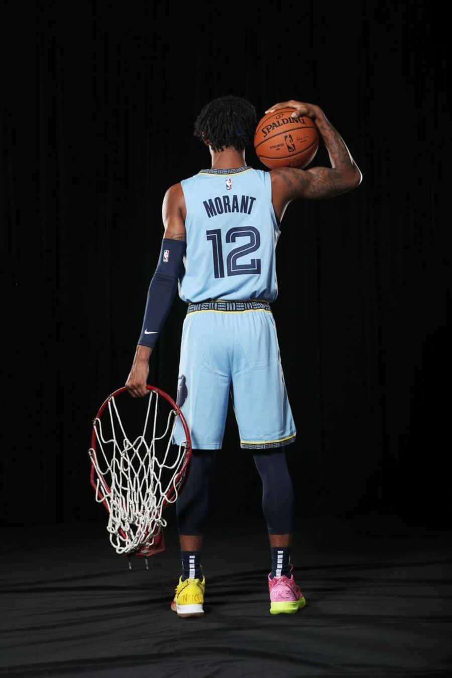 Ja Morant, number 12, light blue jersey, HD Phone Wallpaper