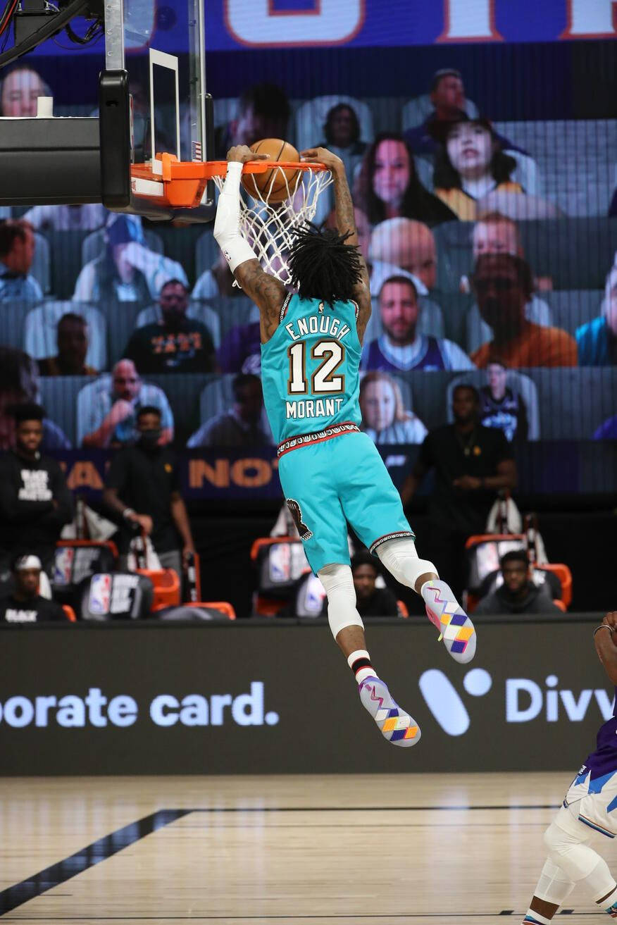 Ja Morant, dunk, two-hand jam, HD Phone Wallpaper