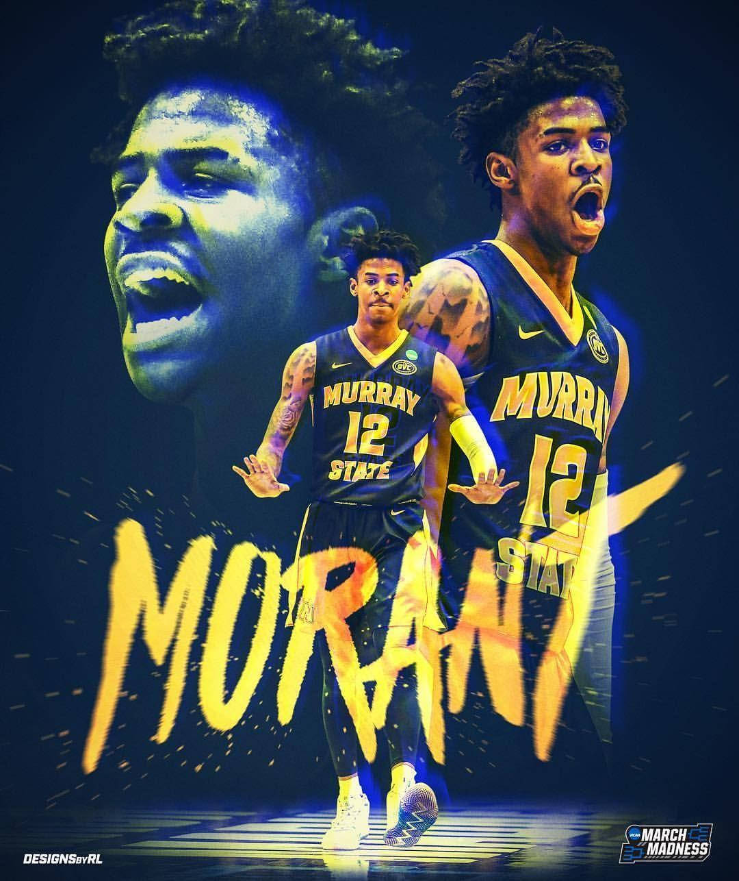 Ja Morant, glowing yellow text, dark background, HD Phone Wallpaper
