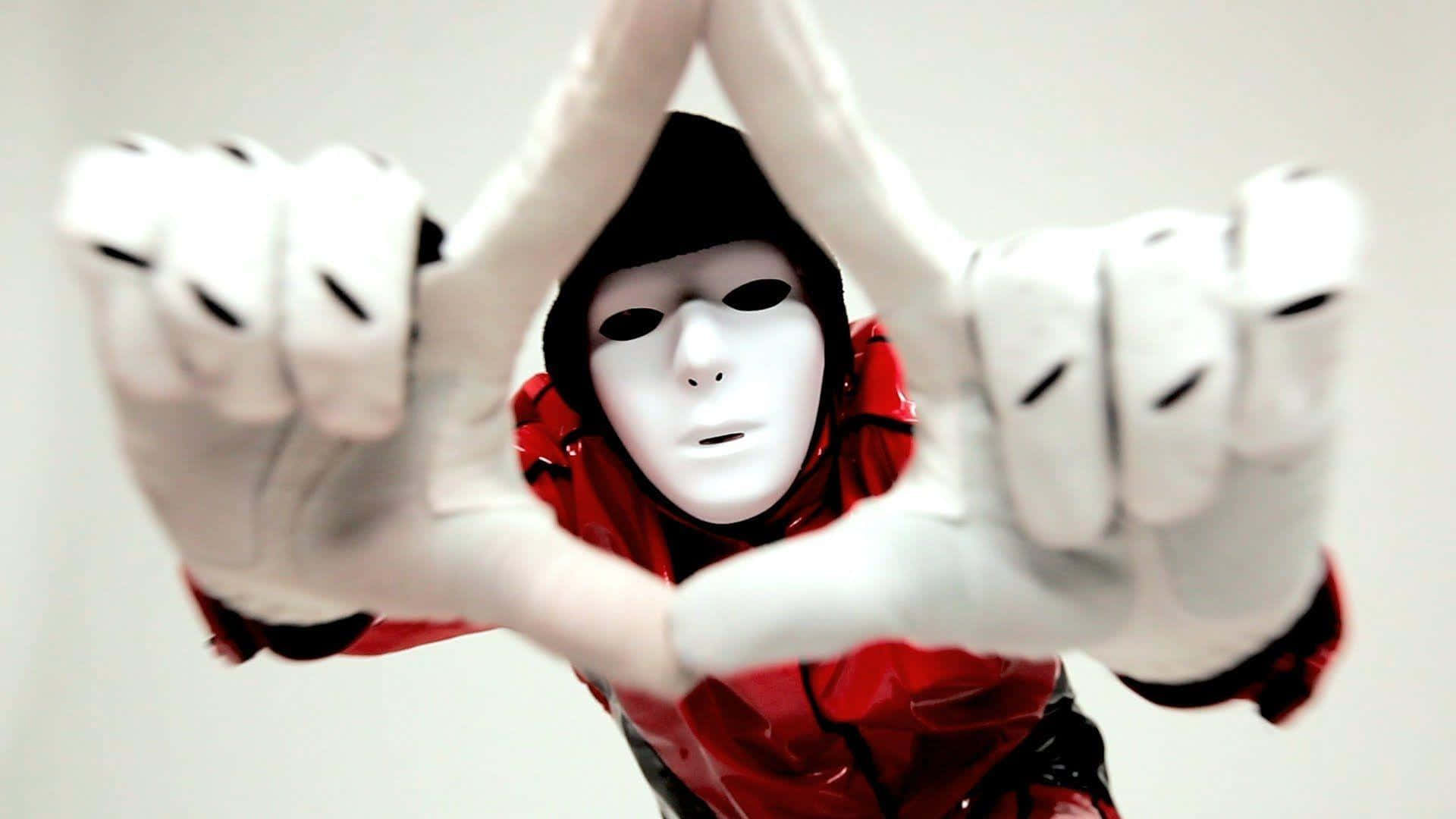 Jabbawockeez, red mask, red and white gloves, Full HD Desktop Wallpaper