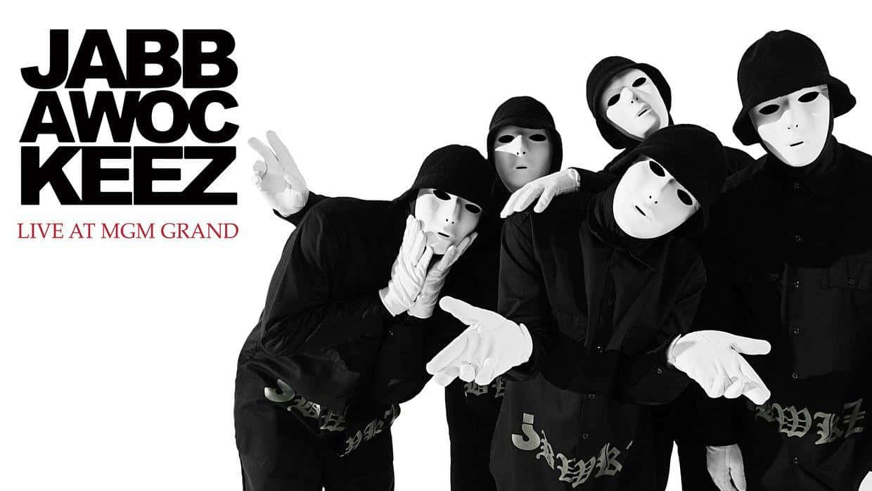 Jabbawockeez, black outfits, stark white background, SD Desktop Wallpaper