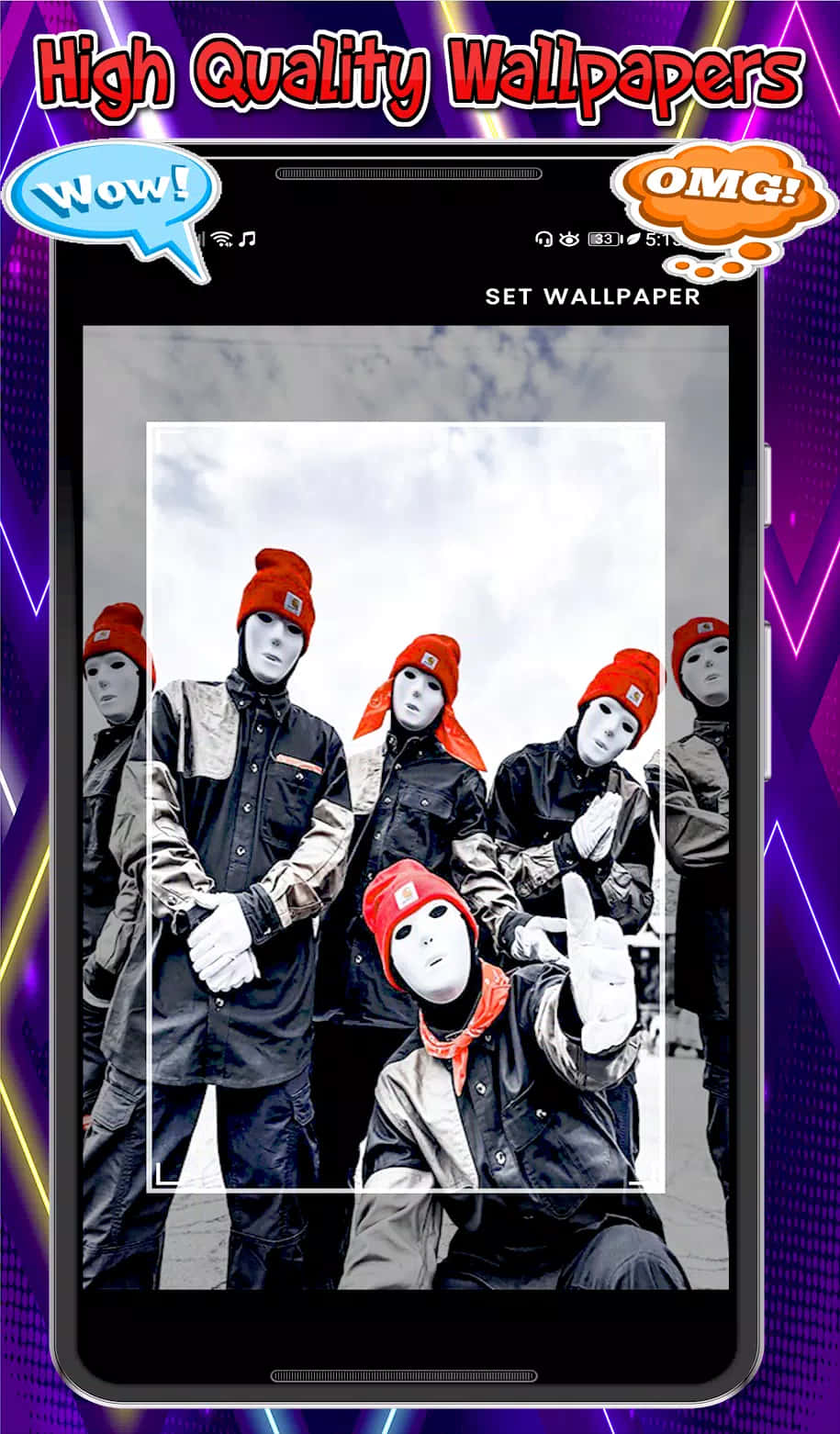 Jabbawockeez, red beanies, neon purple, HD Phone Wallpaper