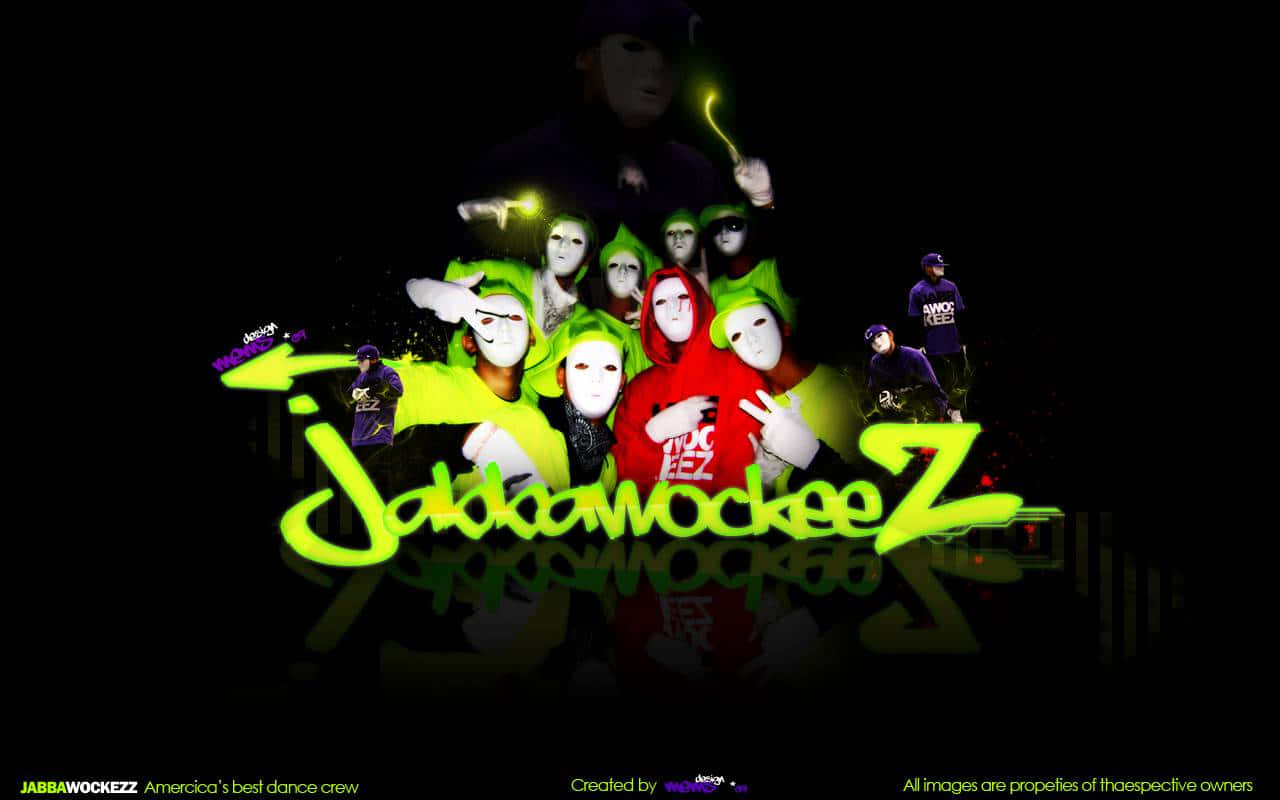 Jabbawockeez, white masks, bright green red outfits, HD Desktop Wallpaper