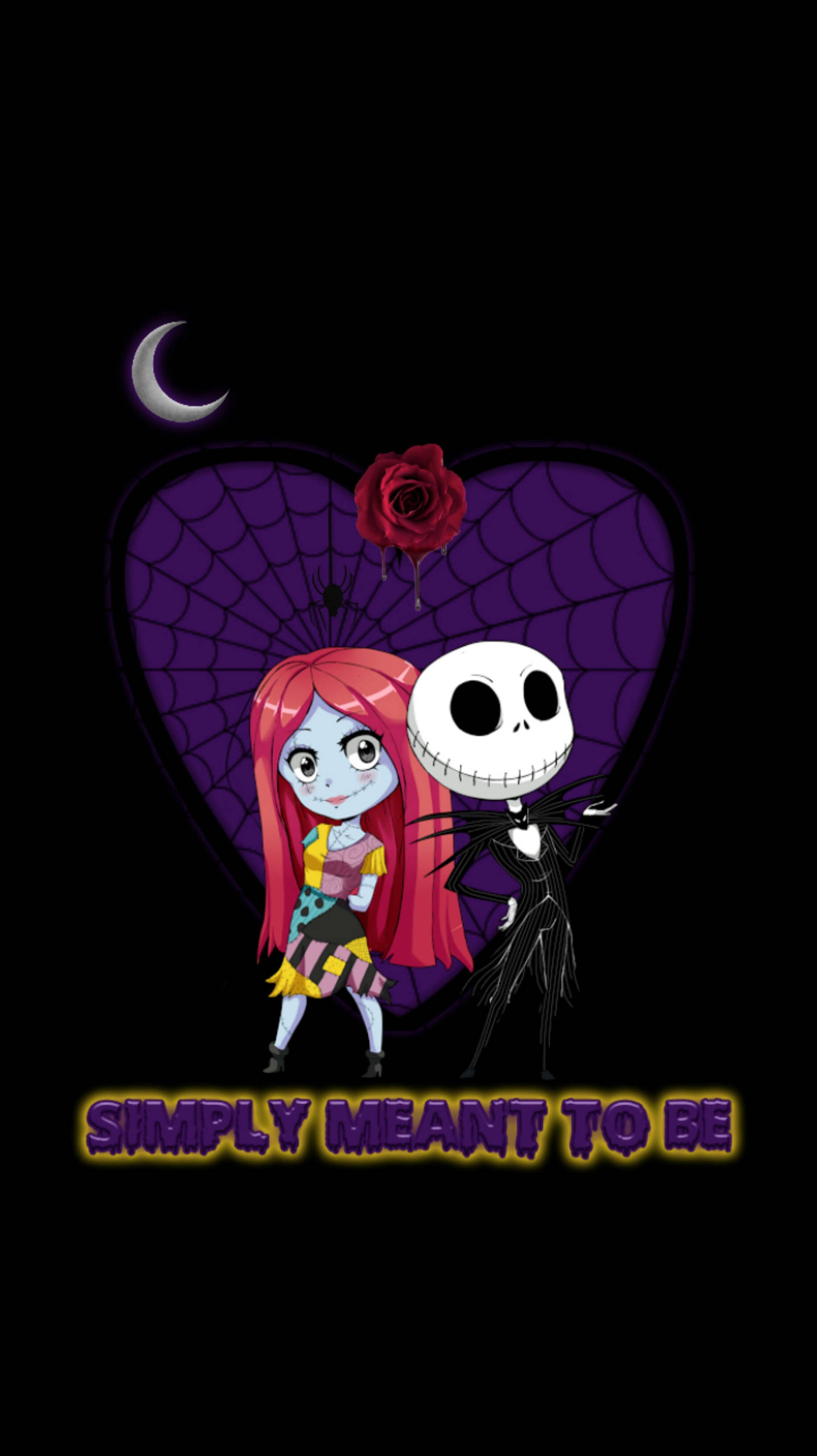 Jack, Sally, crescent moon, 2K Phone Wallpaper