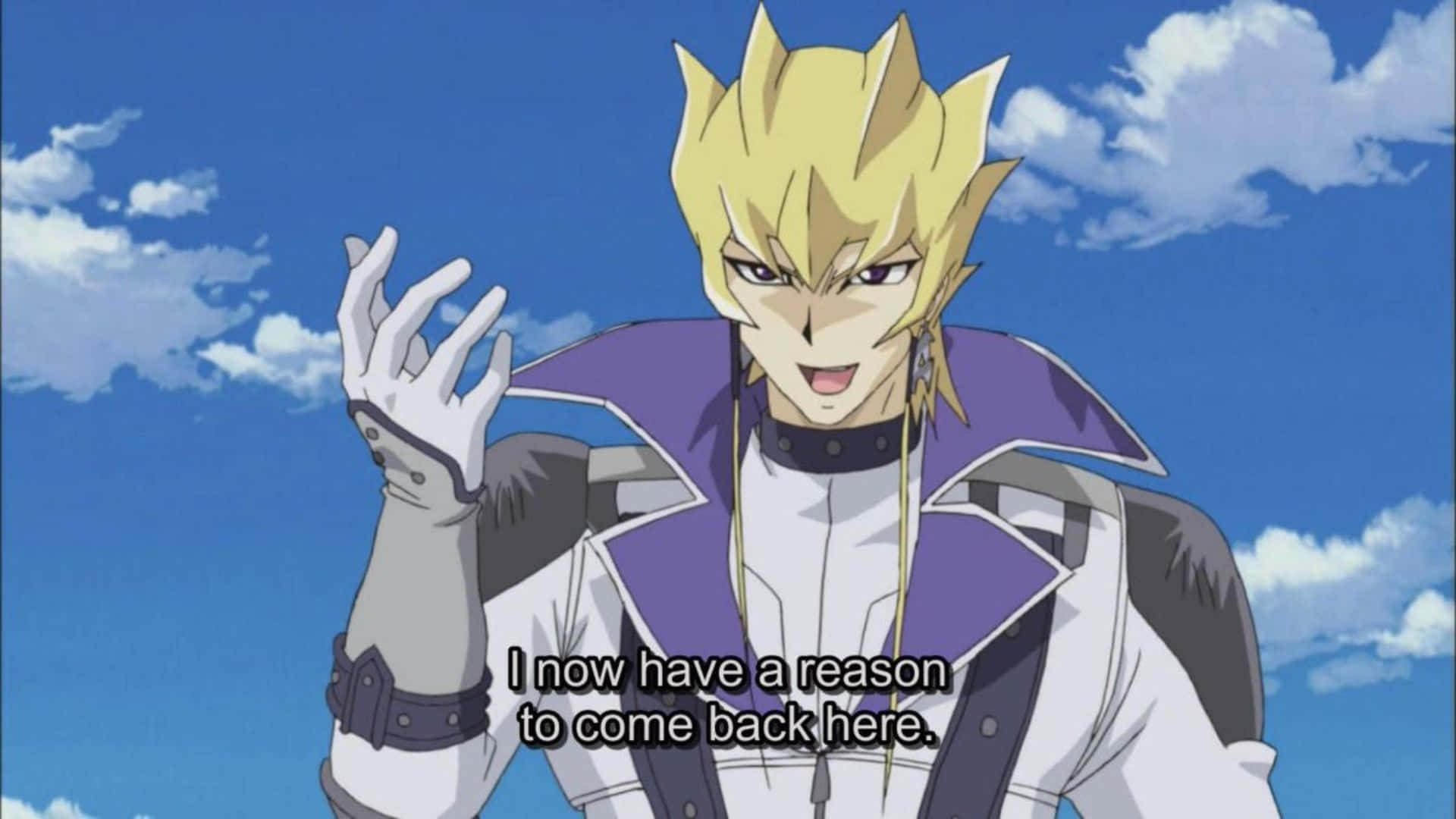 Jack Atlas, spiky blonde hair, purple outfit, Full HD Desktop Wallpaper