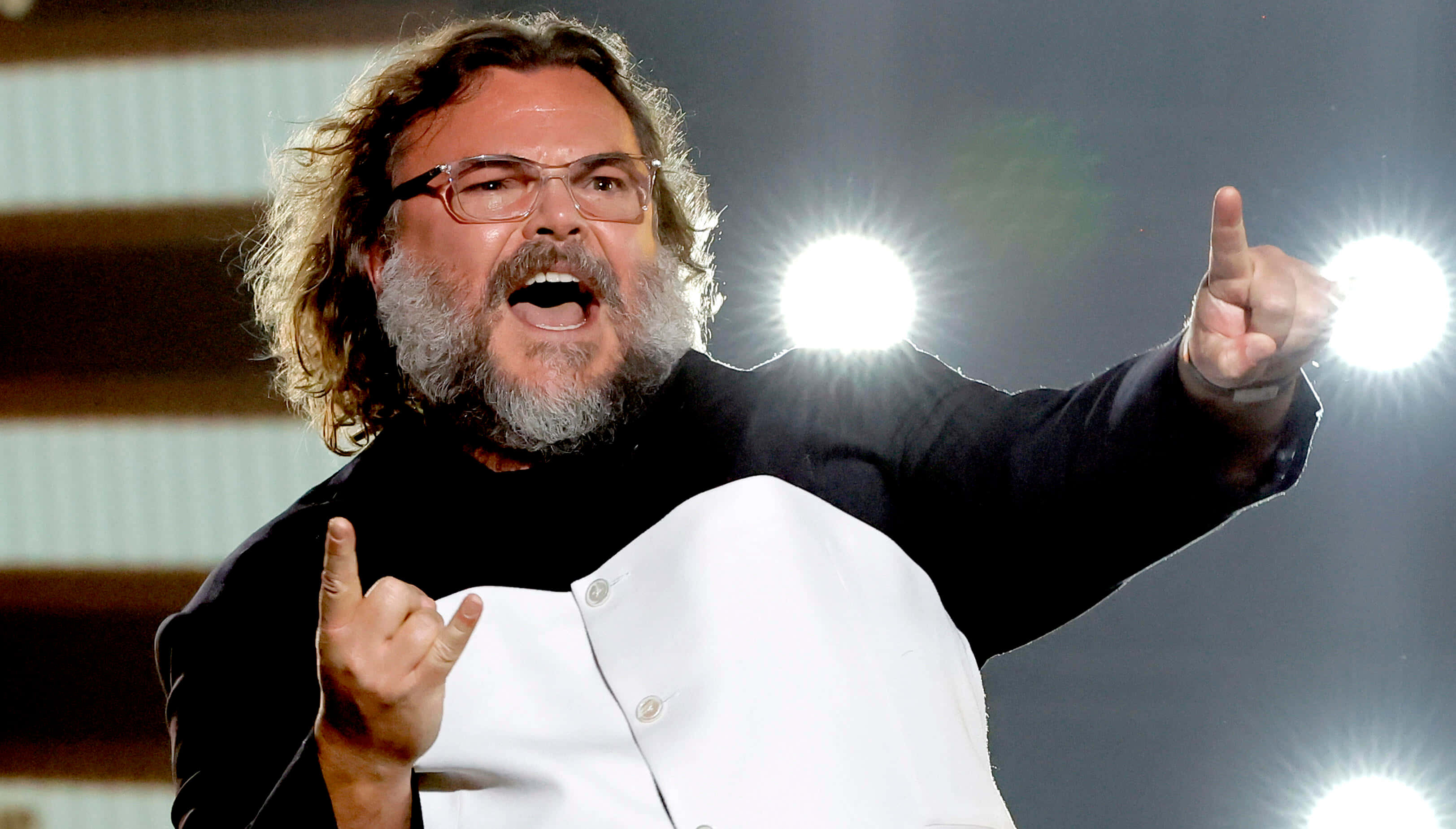 jack black, beard, glasses, 2K Desktop Wallpaper