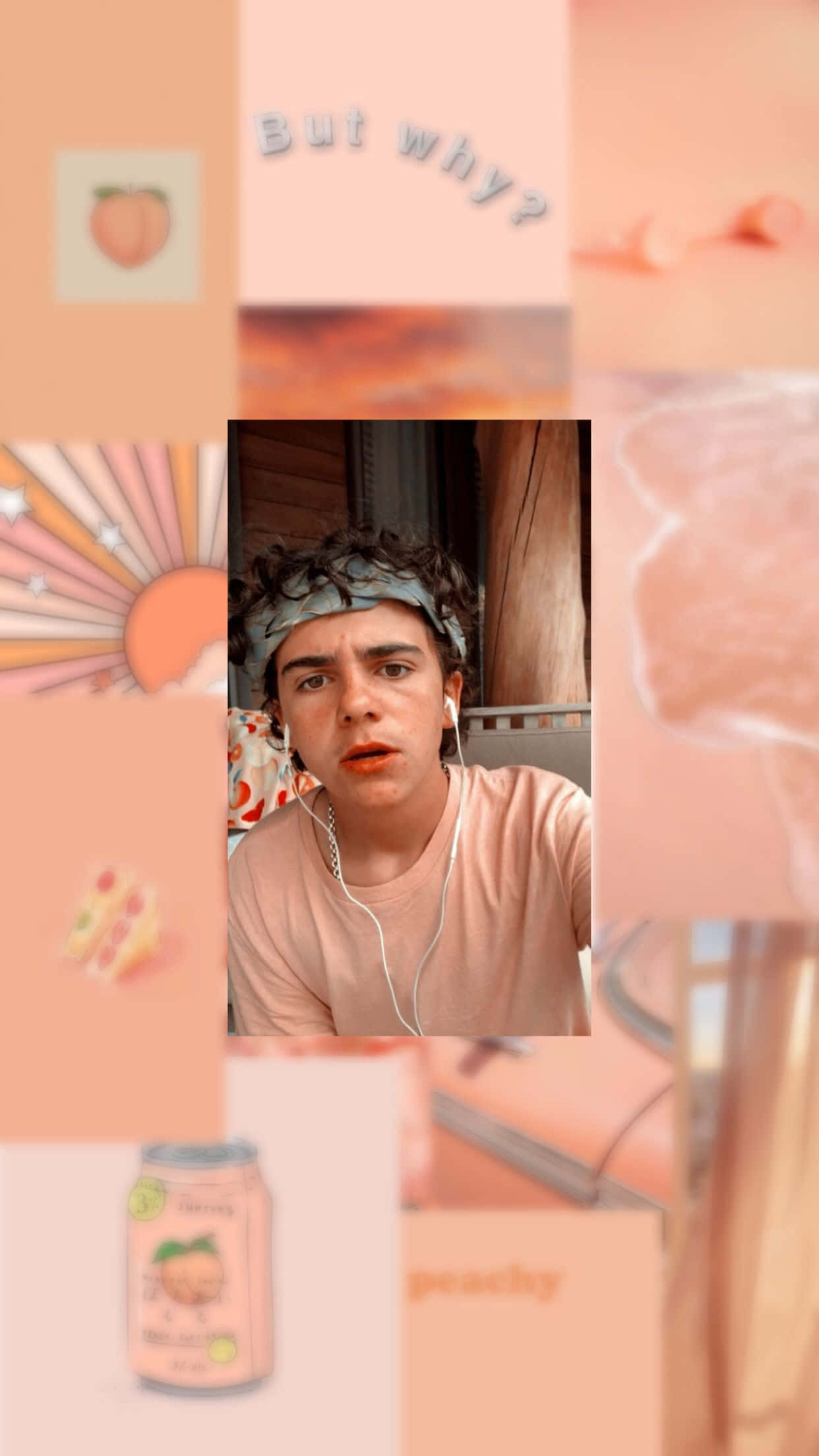 Jack Dylan Grazer, curly hair, earbuds, Full HD Phone Wallpaper